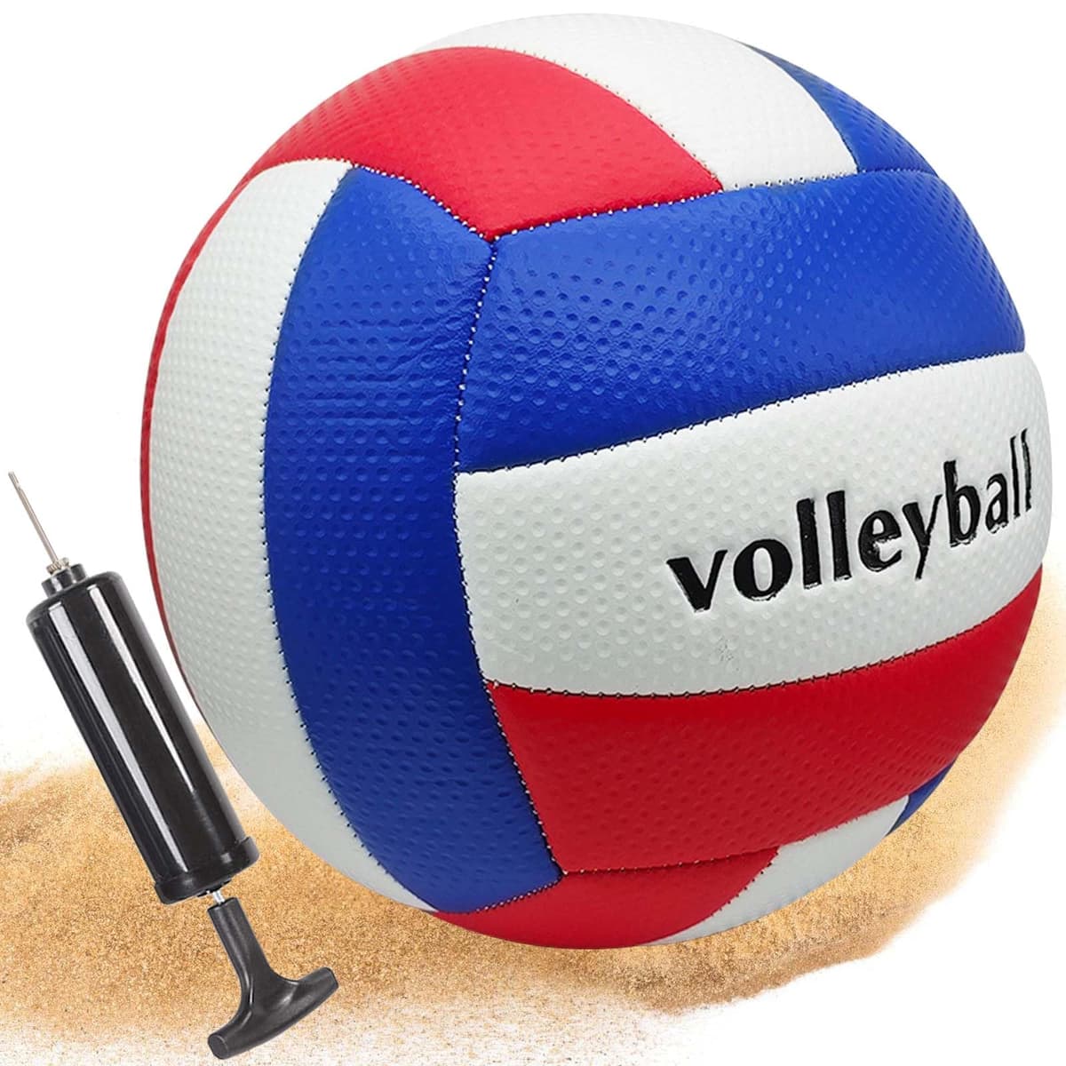 Voleibol de playa de cuero suave, tamaño 5, con bomba de pelota, resistente al agua, para exterior e interior, voleibol de playa oficial para niñas, jóvenes, adultos