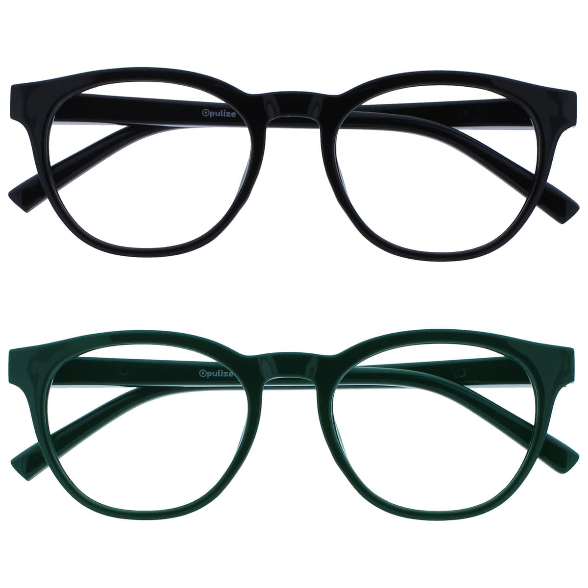 OPULIZE Blu Gafas con Bloqueo de Luz Azul Montura Redonda Azul Bisagras de Muelle Mejoran el Sueño Ordenador Gaming Antirreflejante Hombre Mujer B5-3 +0.00 — view 13