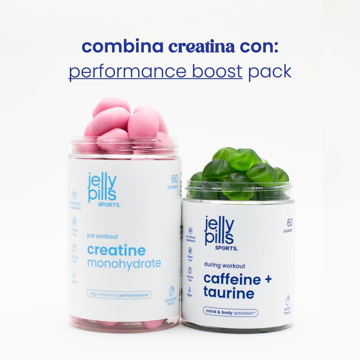 Jelly Pills Sports Creatina Monohidratada Gummies – 60 Gominolas – 1,5 g por Gummy – 3 g por Dosis – Pre-Workout Fuerza y Rendimiento – Sabor Fresa — view 7