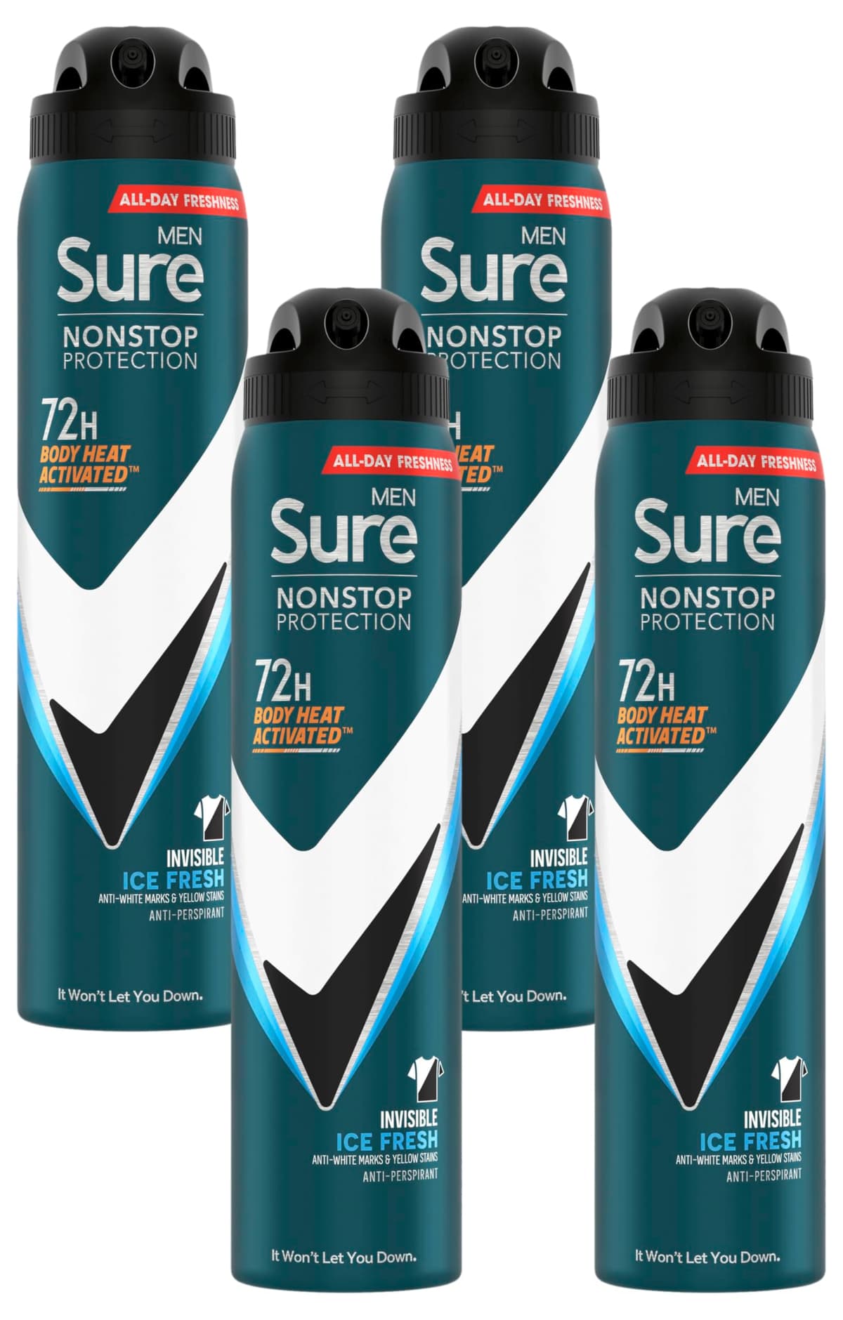 Sure Men Nonstop Protection Invisible Ice Fresh Deodorant Body Spray Antiperspirant with body heat activated technology for 72 hour odour and sweat protection 250 ml — view 9