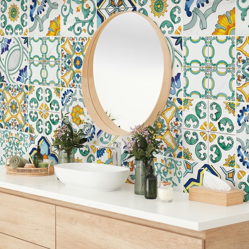 RE-COVERTILES - Pegatinas Azulejos Cocina y Baño Stickers de PVC Impermeables Antiarañazos Decoración de Pared Baldosas Peel and Stick - Modelo 24 Pzas 10x10 cm PS00179 Made in Italy — view 55