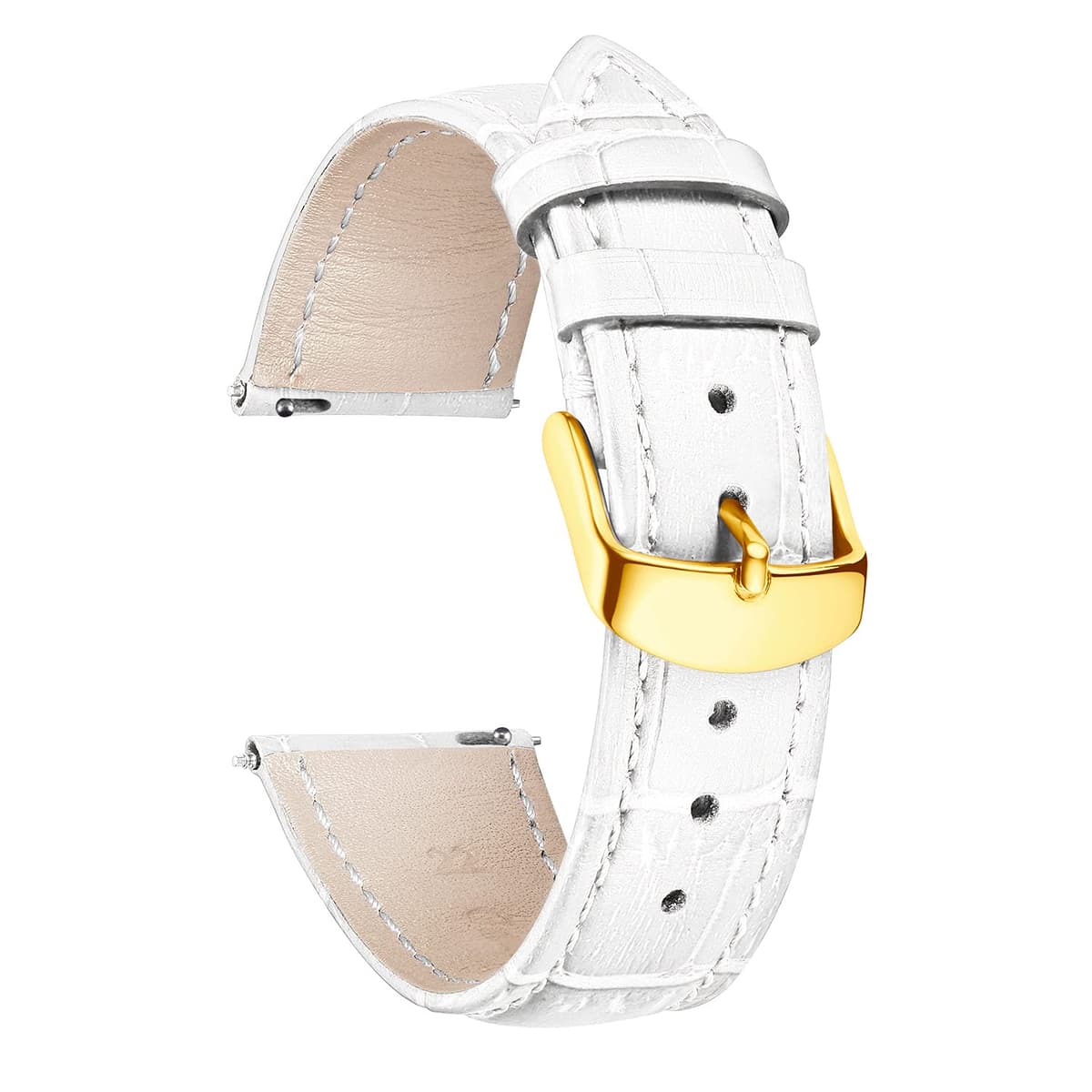 BINLUN Quick Release Leather Watch Straps Replacement Watch Bands Smart Watch Strap Crocodile Pattern in 10 Colors 13 Sizes with Silver/Gold/Rose-Gold Buckle for Men Women(10mm-24mm) — view 27