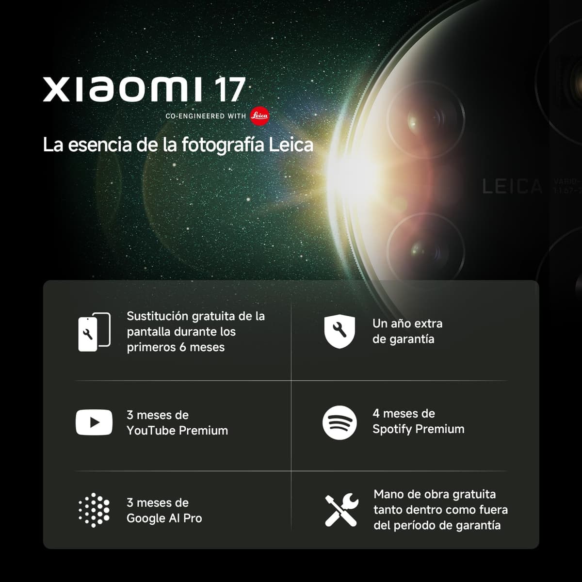 XIAOMI 17 - Smartphone de 12+512GB, Lentes óptica Leica Summilux, Snapdragon 8 Elite Gen 5, HyperAI, 1 año de garantía Extra, Cargador no Incluido, Verde (Versión ES) — view 2