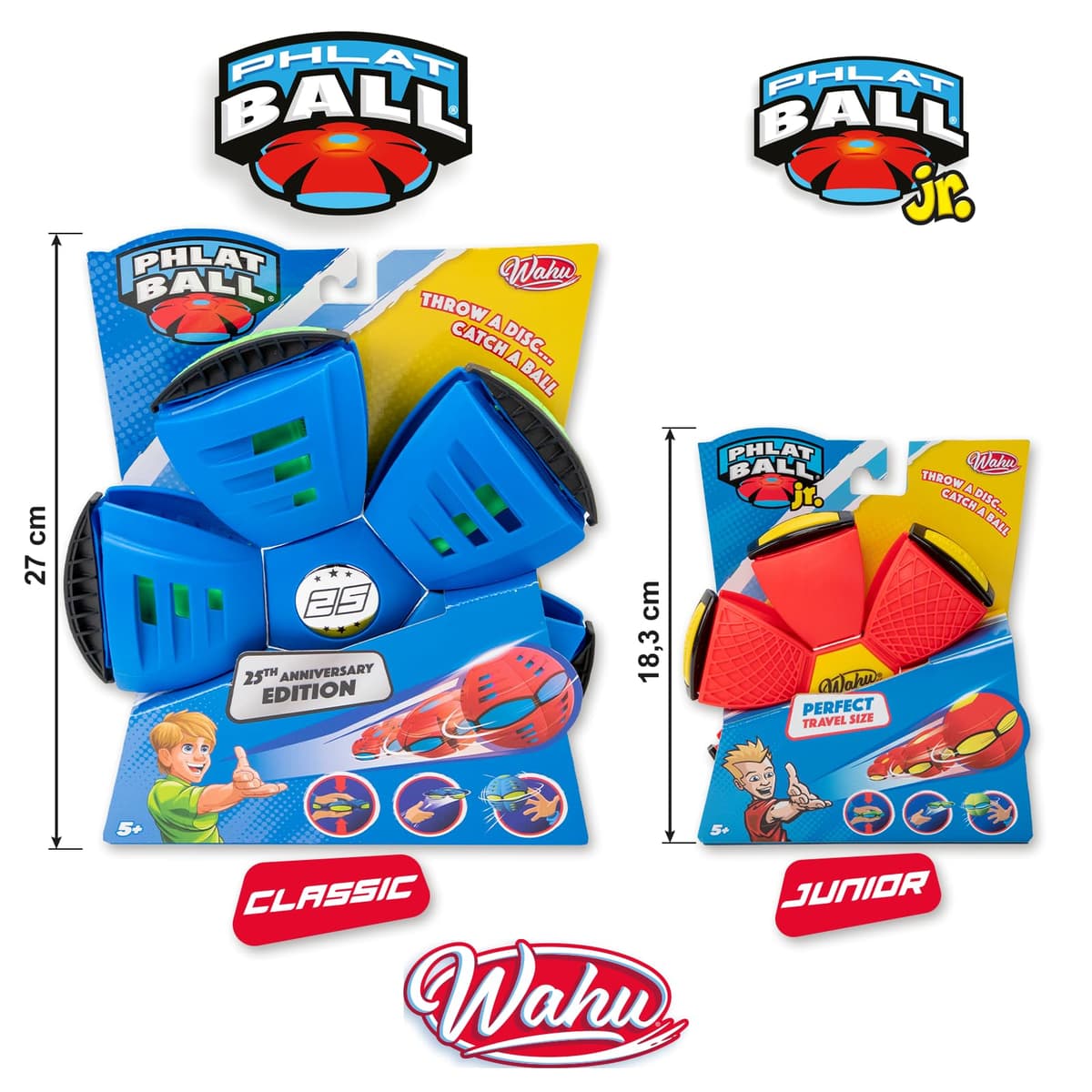 Wahu - PHLAT BALL Junior Color Aleatorio - Mini Frisbee Transformable en Balón - Juguetes Niños 5 Años - Regalo Niño 5 Años - 10,2 cm Balón, 15,2 cm Frisbee - Juego al Aire Libre - 2+ Jugadores — view 4