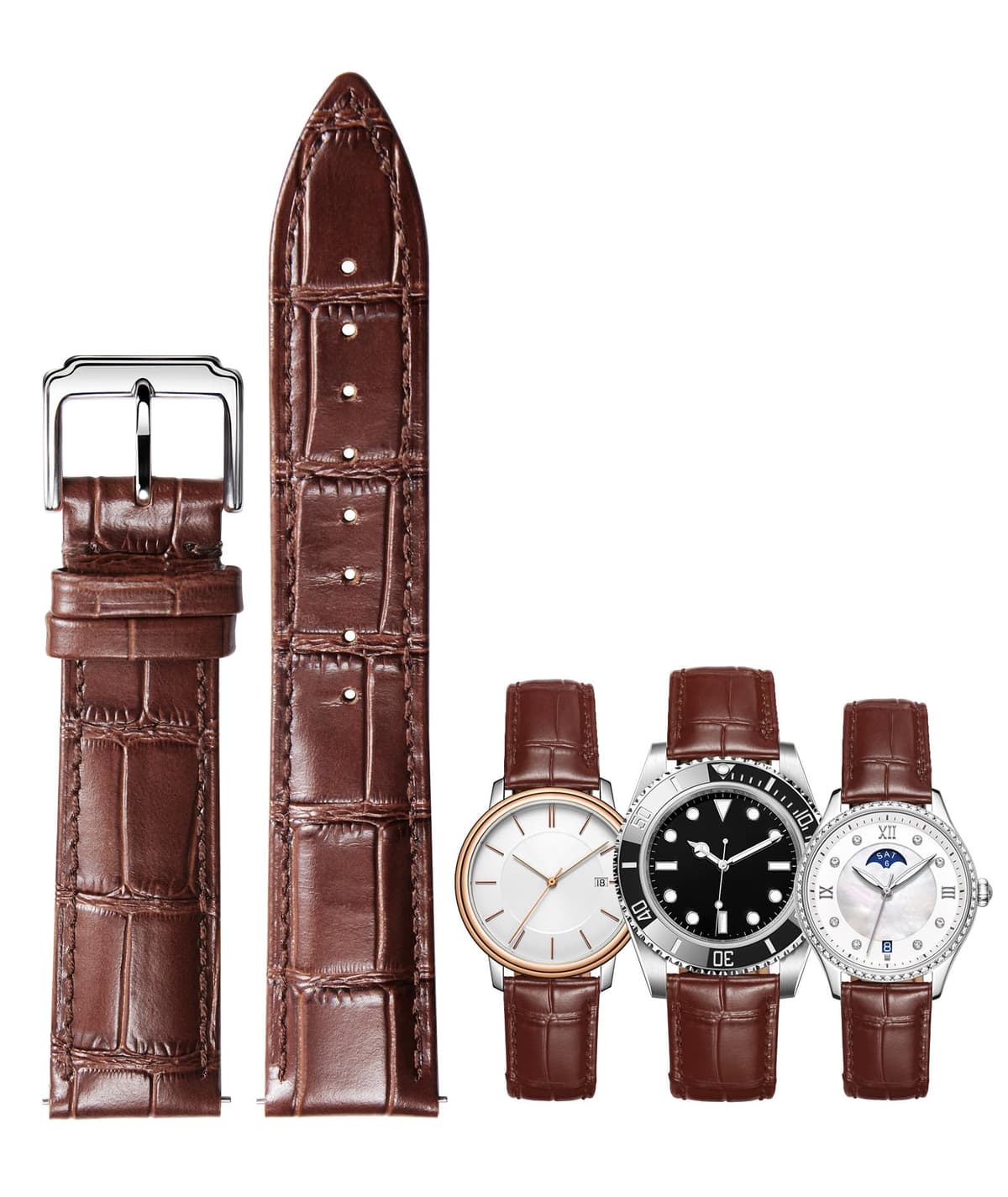 BINLUN Correa Reloj de Piel de Liberación Rápida Correas de Relojes de Cuero de Repuesto para Hombres y Mujeres con 12 Colores (10mm 12mm 14mm 15mm 16mm 17mm 18mm 19mm 20mm 21mm 22mm 23mm) — view 15