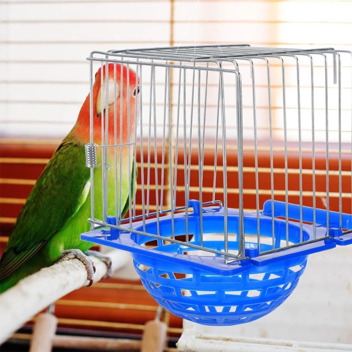 Cajas Nido Colgantes de plástico para cría e incubación de Aves, aptas para pájaros enjaulados, portátiles, Reutilizables y seguras, aptas para Canarios, Loros y Palomas enjaulados. — view 3