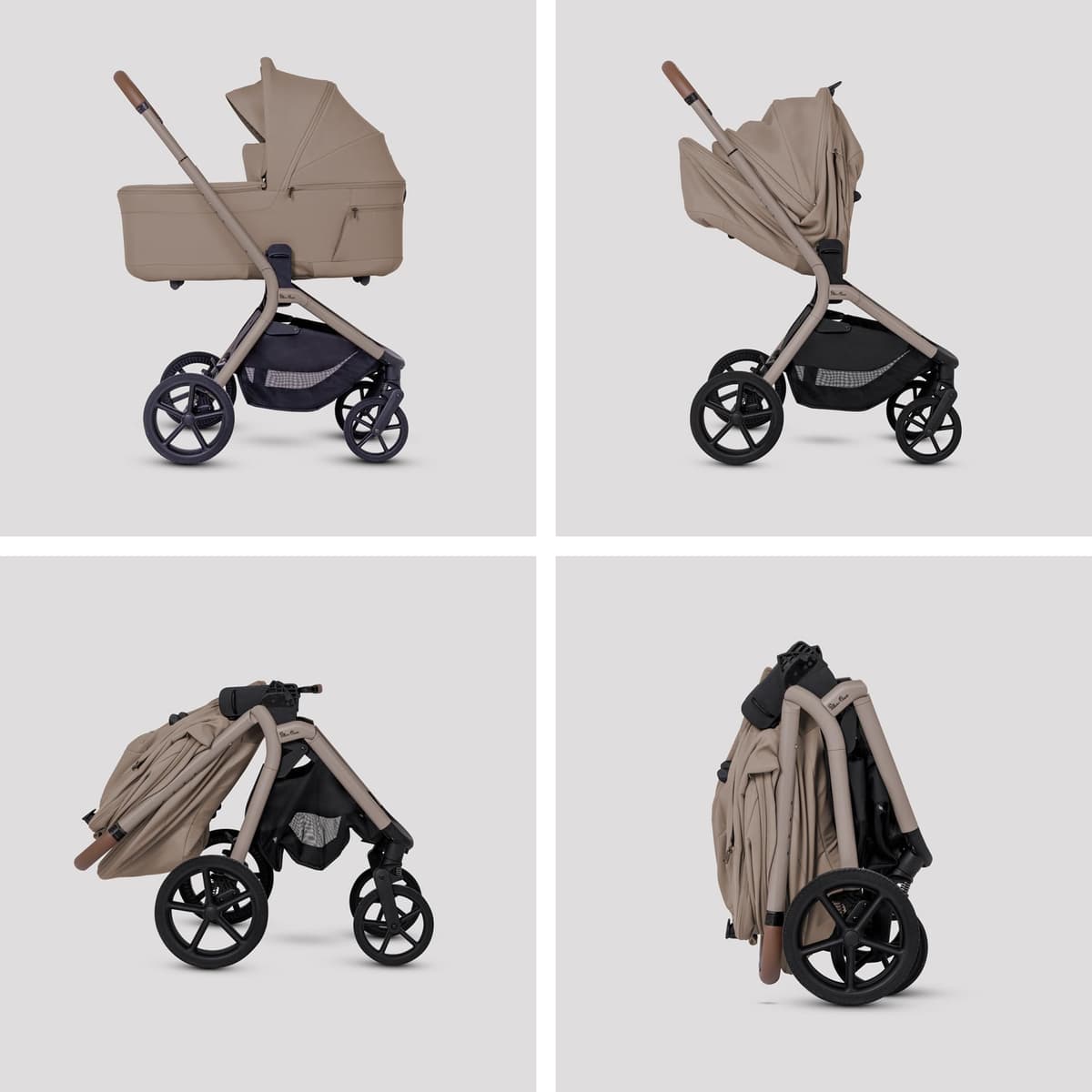 Silver Cross Breez Travel System - Compact Lightweight Pushchair & 360 Infant Carrier Car Seat Bundle - One-Hand Fold Pushchair with Lie-Flat Seat - Birth to 4 Years (22kg) - Champagne — view 3