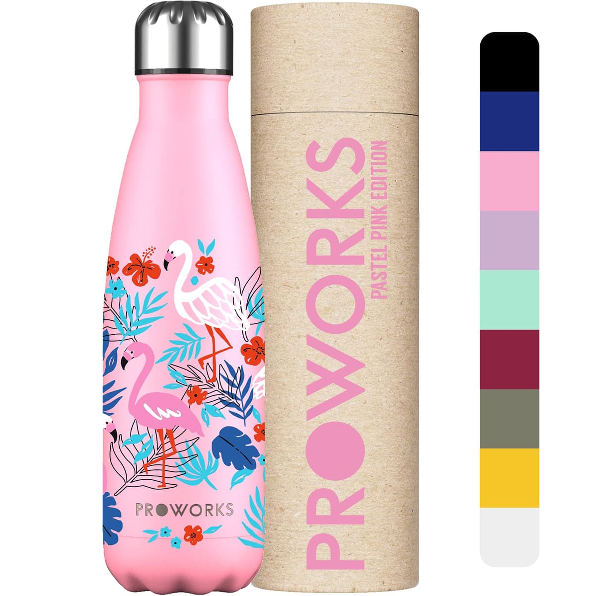 Proworks Performance Stainless Steel Sports Water Bottle | Double Insulated Vacuum Flask for 12 Hours Hot & 24 Hours Cold Drinks - Great for Home, Work, Gym & Travel - 1 Litre - BPA Free – Black — view 11