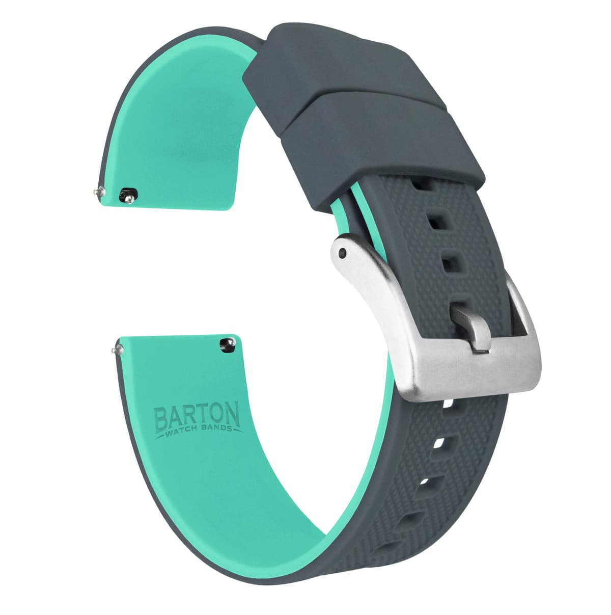 Barton Elite Silicone Watch Bands - Quick Release - Choose Color - 18mm, 19mm, 20mm, 21mm, 22mm, 23mm & 24mm Watch Straps (Stainless & Black Buckle Available) — view 20