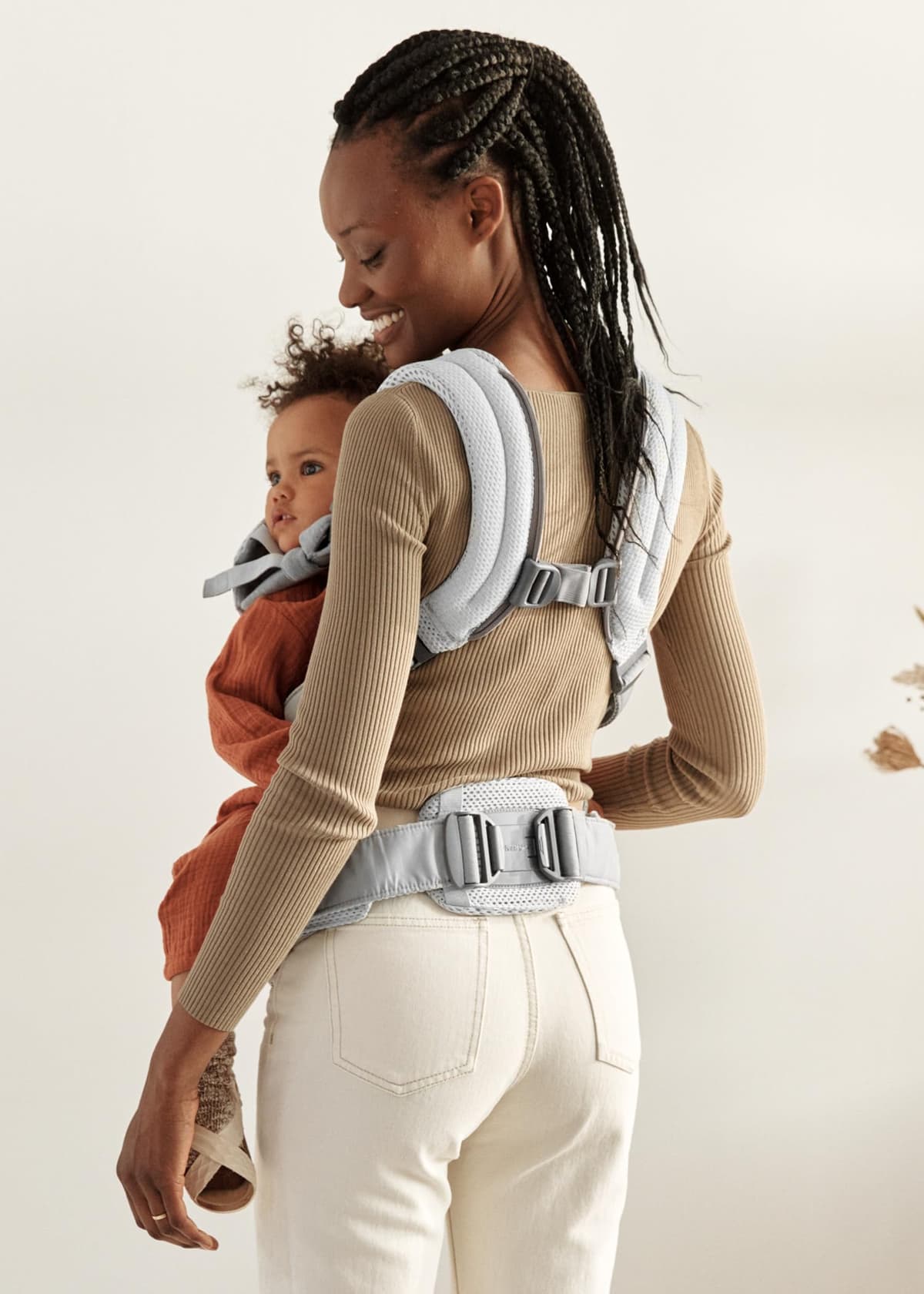 BABYBJÖRN Mochila Porta Bebé Harmony, 3D Malla, Plata — view 4