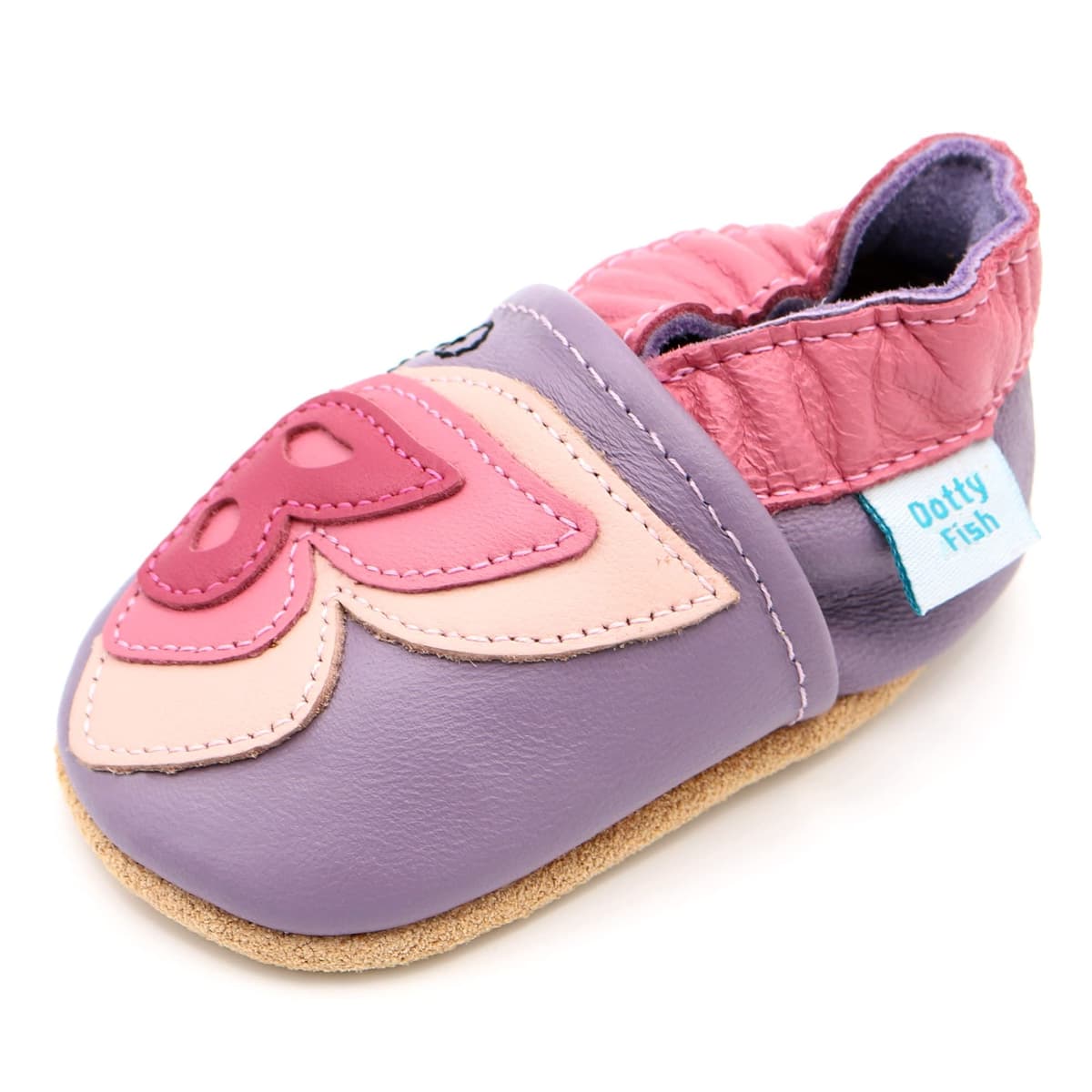 Dotty Fish Soft Sole Leather Baby & Toddler Shoes – Barefoot, Non-Slip, Lightweight & Flexible, Elasticated Ankles - Unisex Boys & Girls, UK Brand, Podiatry Approved — view 9