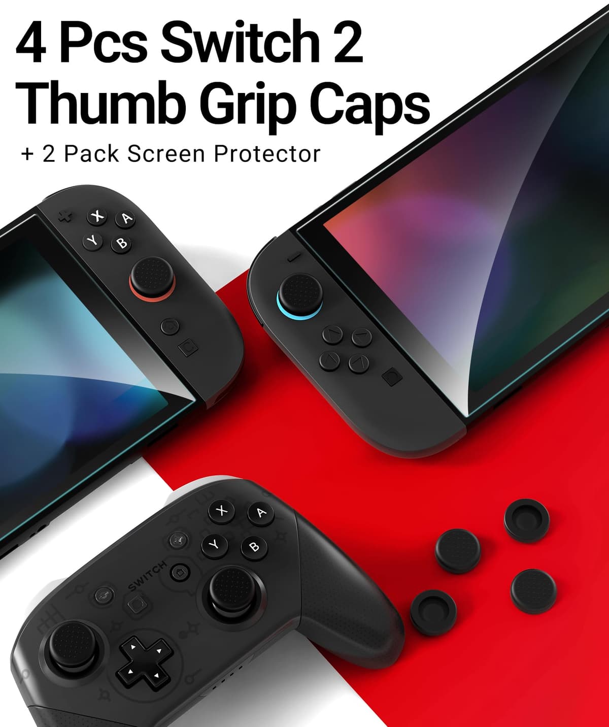 ivoler Funda de Transporte Compacto para Nintendo Switch 2 (2025), Estuche Rígida con Protector de Pantalla y Agarre para el Pulgar, Capacidad para 14 Cartuchos de Juego e Incluye Correa, Negro — view 8