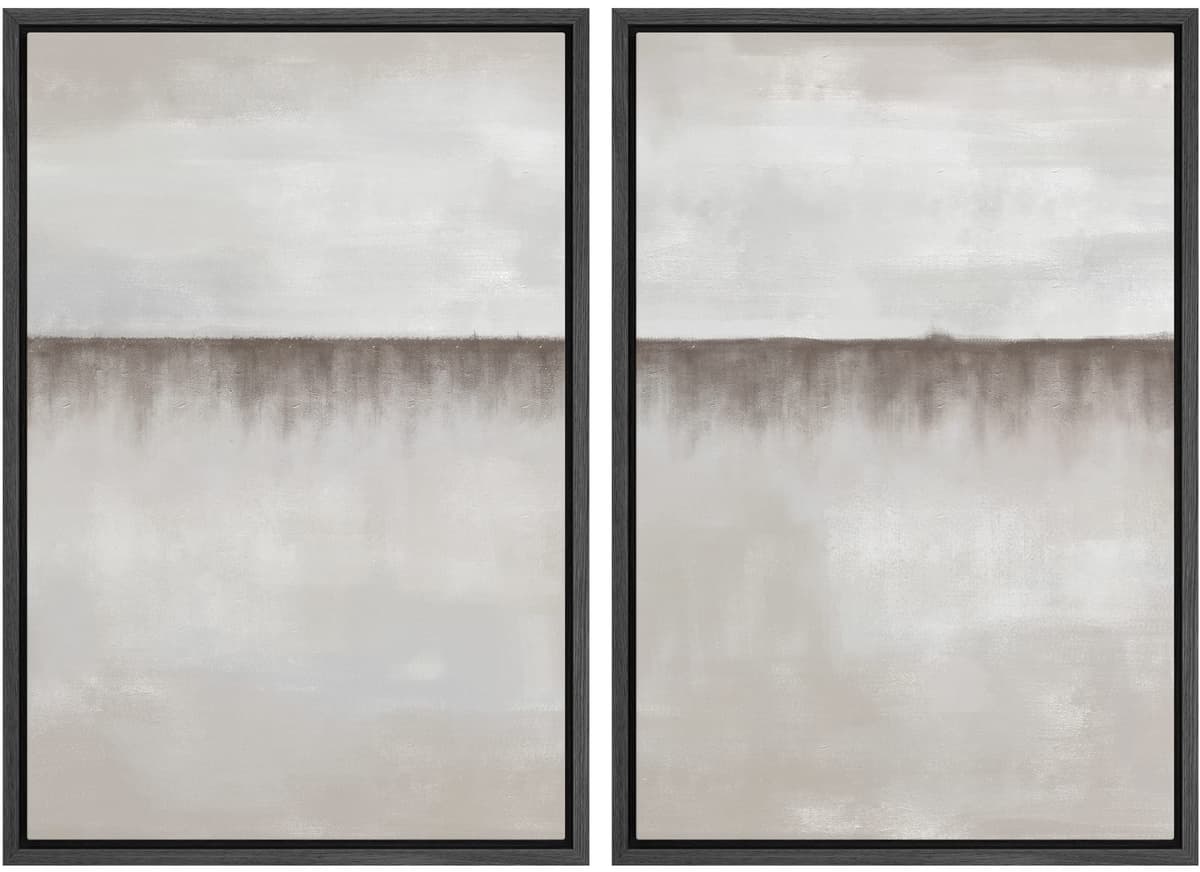 MUDECOR Framed Canvas Print Wall Art Set Watercolor Pastel Duotone Tan Landscape Abstract Shapes Illustrations Modern Art Decorative Contemporary for Living Room, Bedroom, Office - 24"x36"x2 Natural — view 53