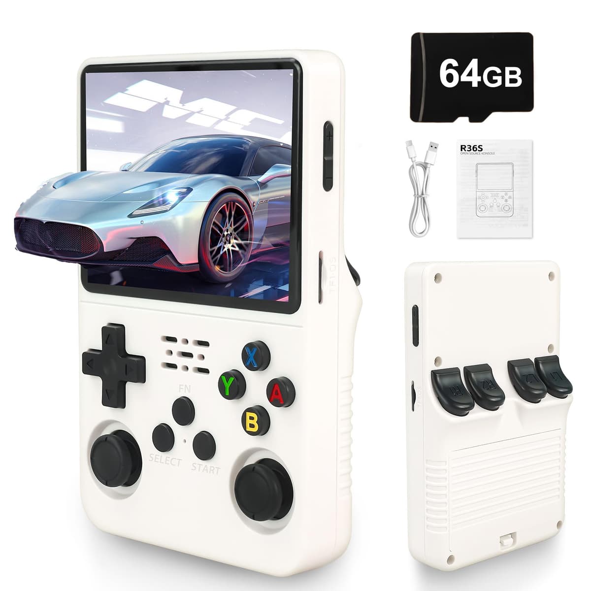 Retro Video Game Console R36S-3000 mAhBattery,3.5 Inch HD Screen,64GB TF Card,Open Source Linux Operating System, 20000+ Classic Video Games-Red — view 14