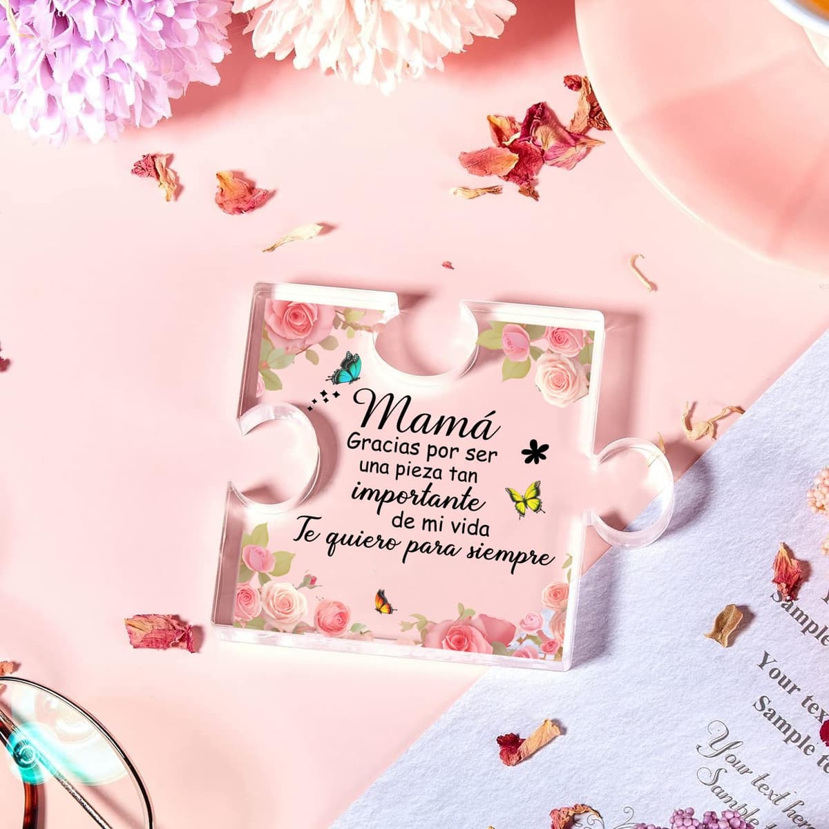 Regalo Dia de la Madre, Regalo Madre, Placa Acrílica en Forma de Puzzle, Regalos Madre Cumpleaños, Navidad, Dia de la Madre Regalos Originales — view 4