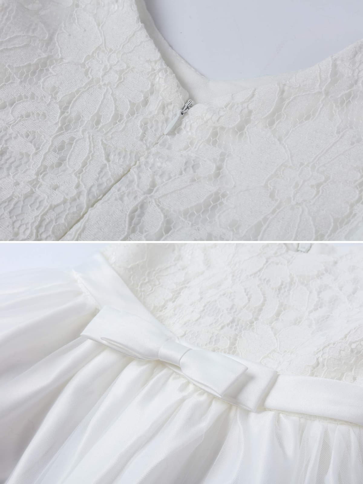 LZH Baby Girls Flower Wedding Dress Toddler Birthday Party Pageant Baptism Christening Tutu Gown Bowknot Dress — view 6