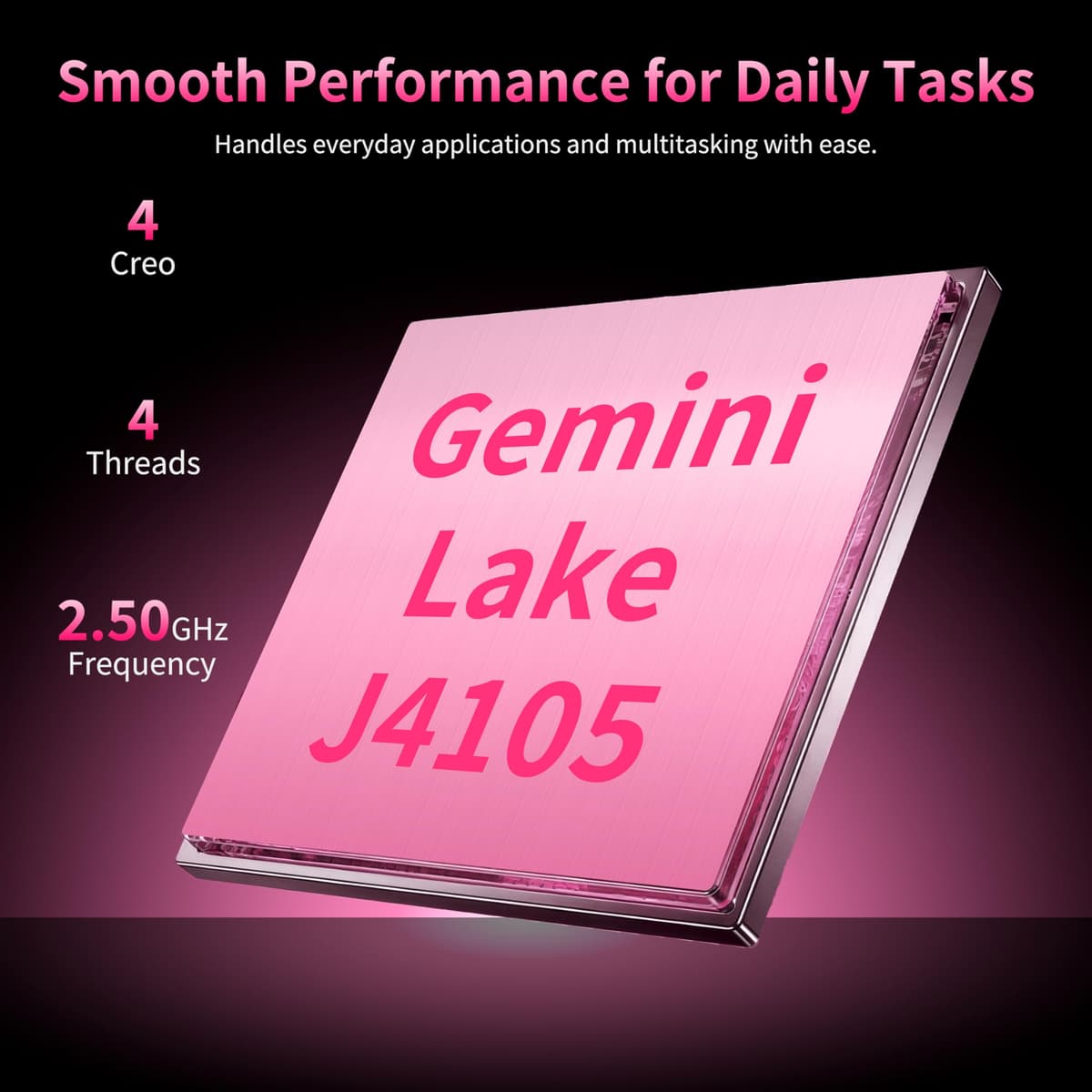 Amita 14 Inch Lightweight Laptop for Everyday Use, Full HD Display, 8GB Memory & 512GB Storage, Pink Portable Notebook for Study, Home and Travel — view 4