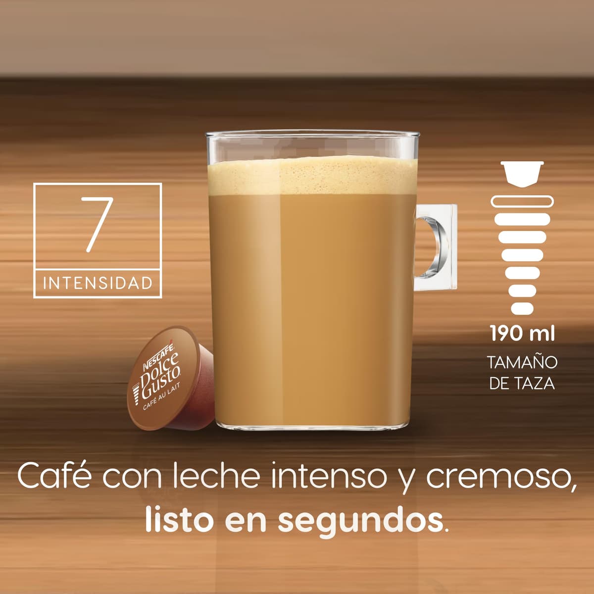 NESCAFÉ Dolce Gusto Café con Leche - Cápsulas de Café, 90 Cápsulas (3 x 30) - Intensidad 7 - Originales para cafeteras Dolce Gusto — view 5