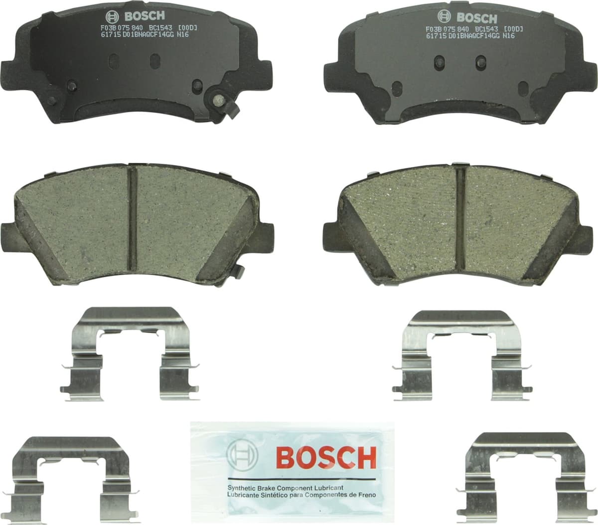 Bosch BC914 QuietCast Premium Ceramic Disc Brake Pad Set For: Acura ILX; Honda Accord, Civic, CR-V, Element, Fit, Front — view 295