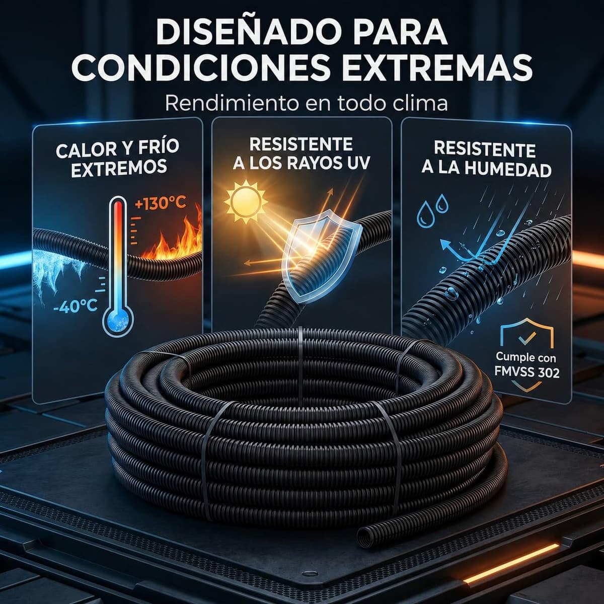AUPROTEC Tubo Corrugado ranurado 2 a 50 m/Tubo de conducción ranurado/Resistente a los Rayos UV/Manguera Protectora de Cables Negro - Diámetro Interior 19 mm, Longitud 2m — view 5