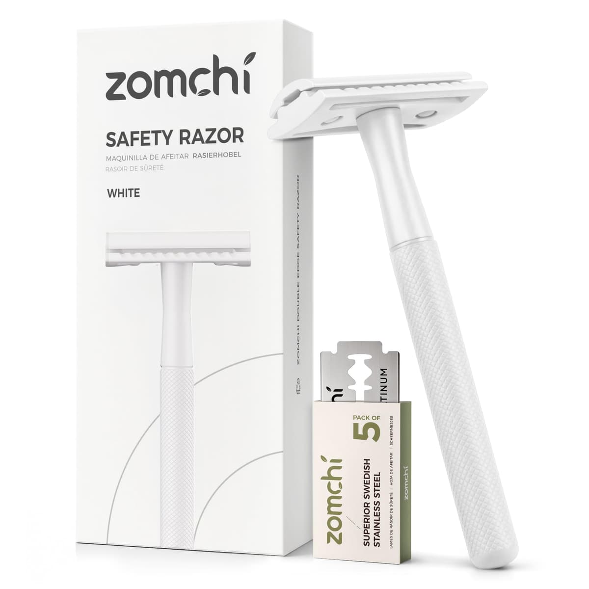 Maquinilla de afeitar de seguridad de doble filo con soporte en plata, maquinilla de afeitar clásica para hombre con 10 cuchillas, construcción de acero inoxidable duradera y duradera — view 26