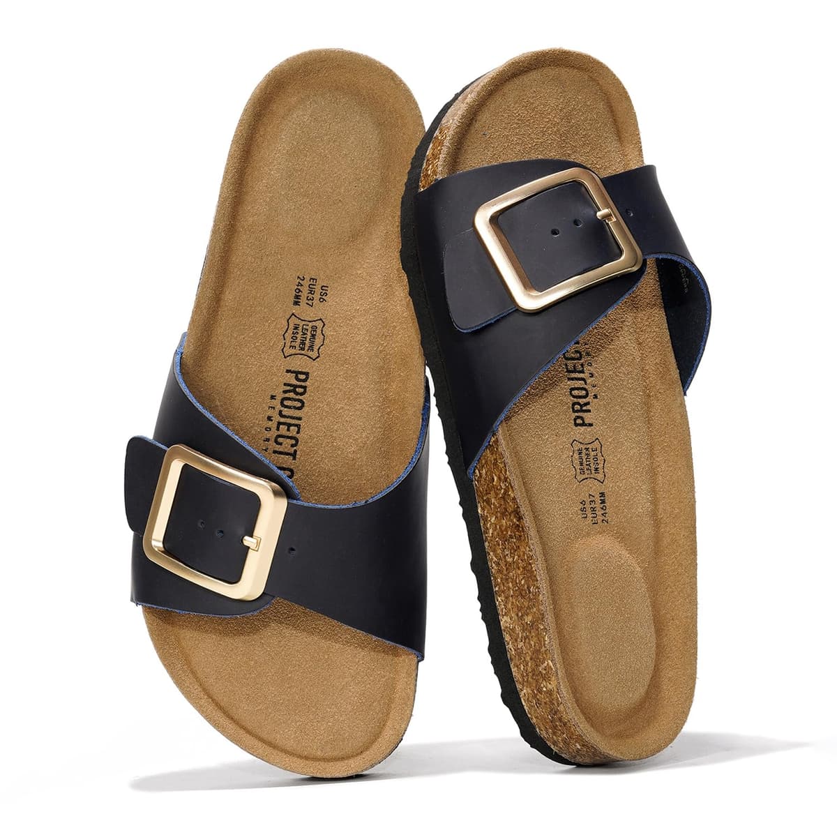 Project Cloud 100% Genuine Leather Sandals Women Dressy Beach Essentials Slides for Women Footwear - Lightweight with Memory Foam Insole Sandals for Women 2026 - Womens Slides — view 45