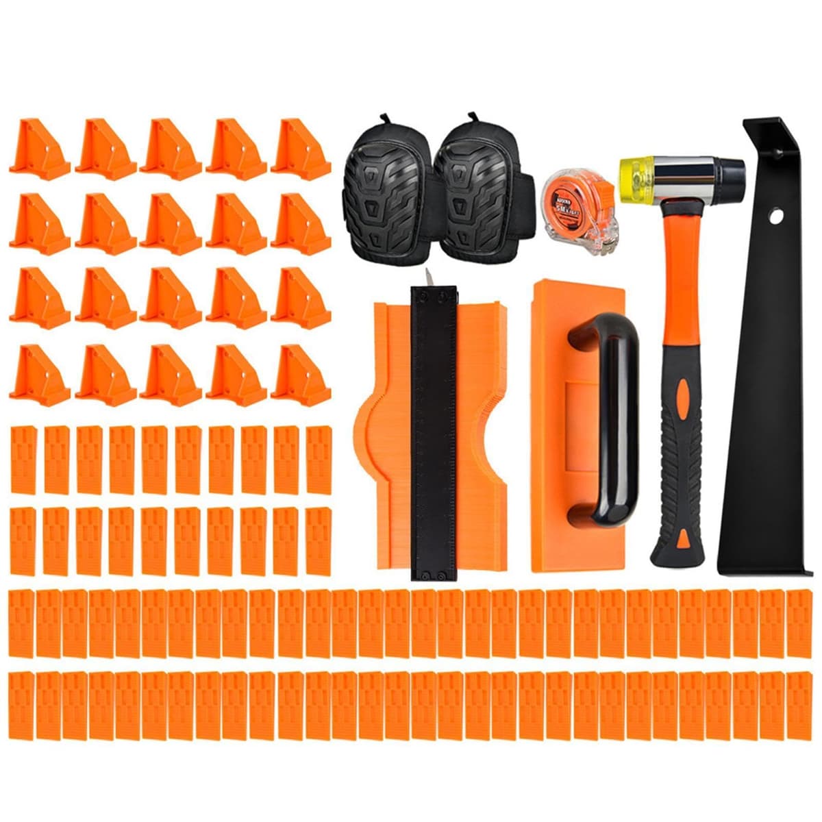 Laminate Repair Kit, Hardwood Flooring Tools, Plank Flooring Tools, Flooring Repair Kit, Flooring Tools for Home, Home Improvement Flooring Kit, 107 Pieces Flooring Kit for Home Improvement
