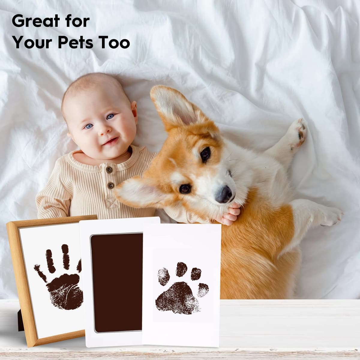 TATUNER Baby Hand and Footprint Kit Inkless - Mess Free Ink Pad, Paw Print Kit for Dogs and Cats, Safe Clean Touch Ink Pads for Newborn Handprints — view 99