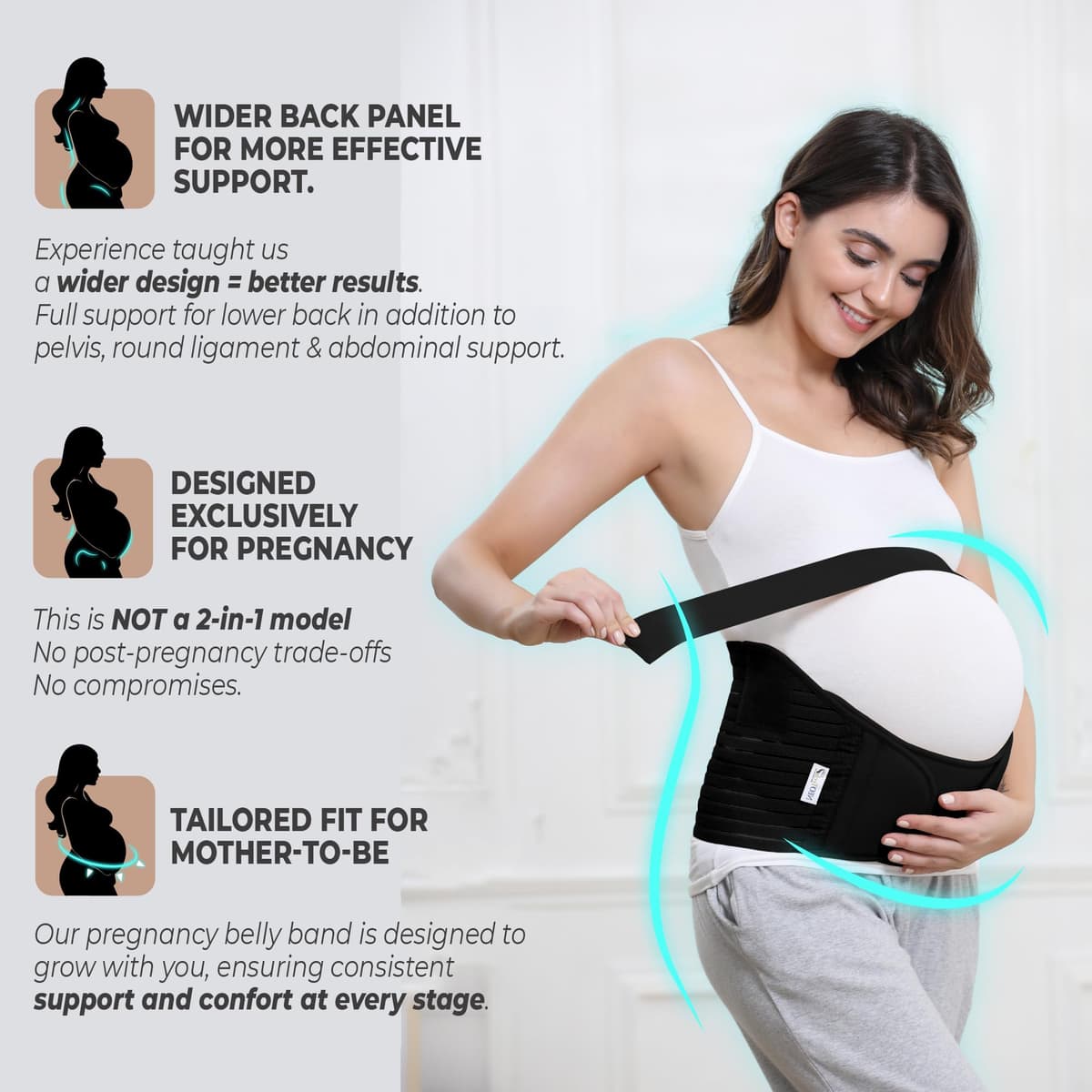 Neotech Care Pregnancy Belly Band, Maternity Belt Support for Back, Abdomen & Pelvis | Pregnancy Must Have for Pregnant Women — view 3