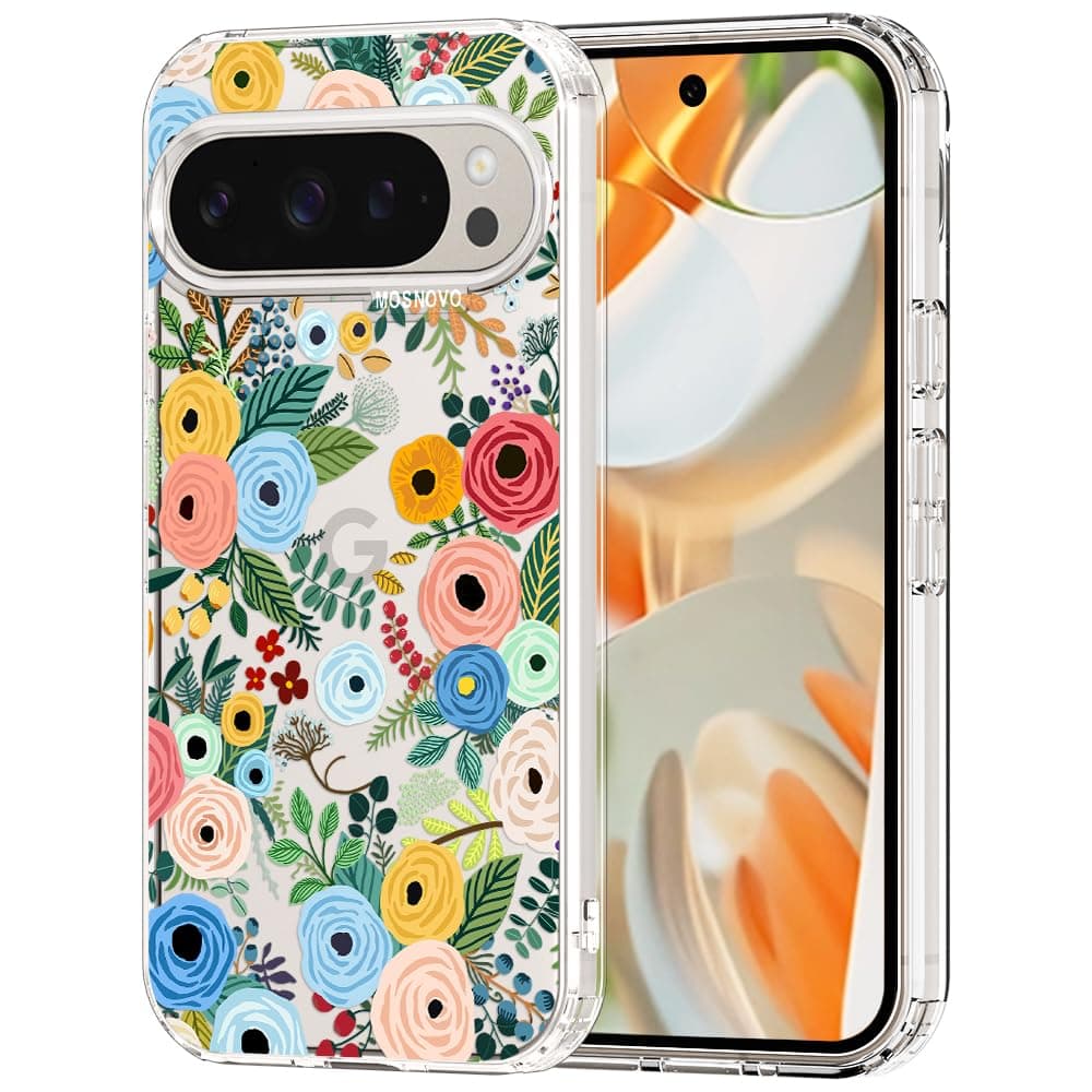 MOSNOVO Case for Google Pixel 9 & Pixel 9 Pro, [Buffertech 6.6ft Military-Grade Drop Protection] [Anti Peel Off Tech] Clear TPU Bumper Phone Case Cover Design - Eucalyptus — view 52