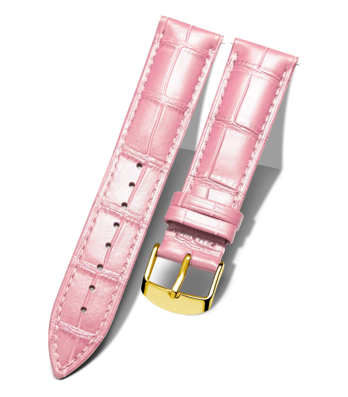 BINLUN Quick Release Leather Watch Straps Replacement Watch Bands Smart Watch Strap Crocodile Pattern in 10 Colors 13 Sizes with Silver/Gold/Rose-Gold Buckle for Men Women(10mm-24mm) — view 34