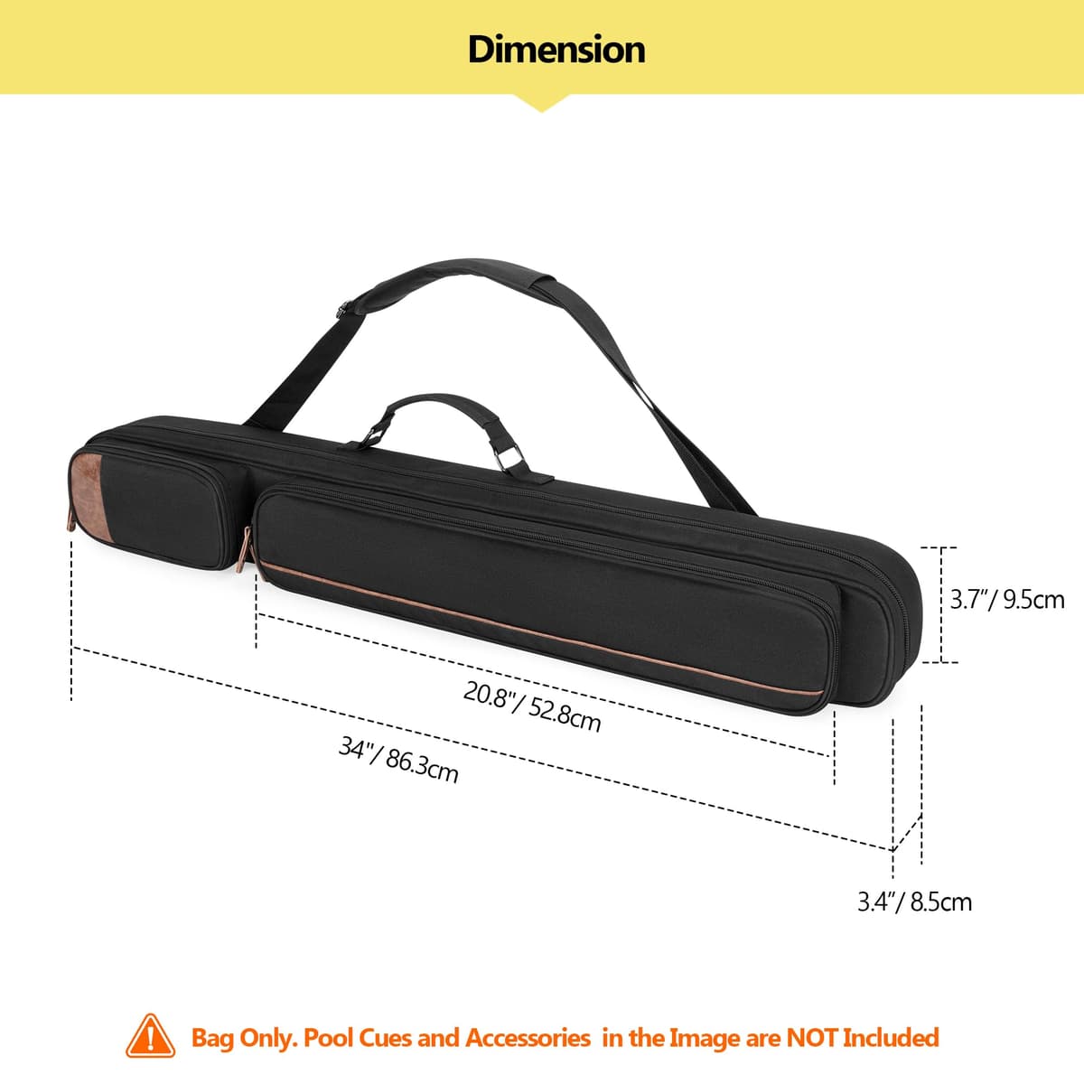 Rexmica Funda para Tacos de Billar, Bolsa de Transporte para Tacos de Billar con asa y Correa de Hombro Desmontable, Bolsa para Tacos de Billar con — view 5