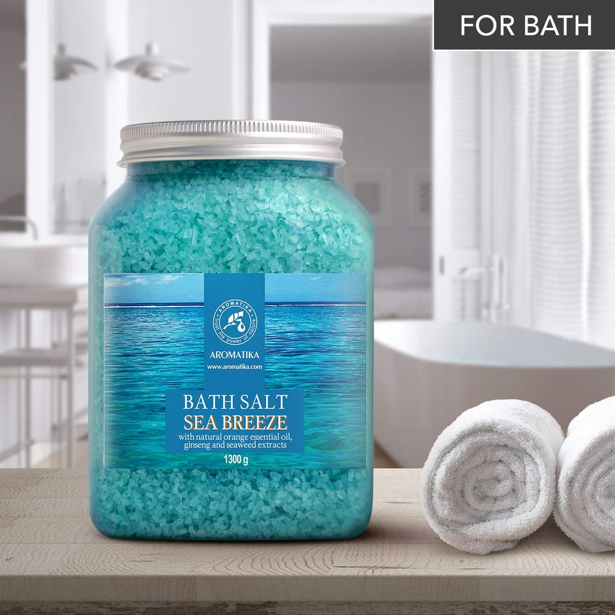 AROMATIKA Sea Breeze Bath Salts – 1300 g - Aromatherapy Bath Soak for Good Sleep, Relaxing & Calming Bath, Natural Bath Salts for Soaking Bath, Body Care, Beauty, Wellness & Home Spa, Gift Idea — view 4