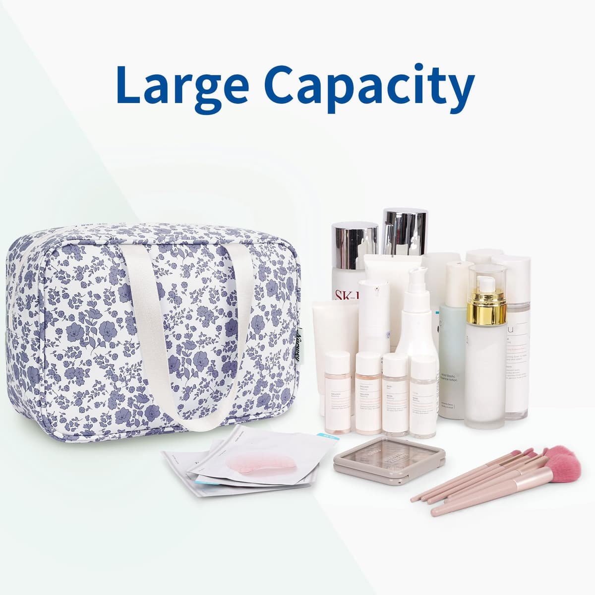 Narwey Toiletry Bag, Large Toiletry Bags for Women, Full Size Wash Bag Women, Large Makeup Bag with Handles, Portable Toiletries Bag for Travel, Make up Cosmetic Organizer for Essentials — view 6