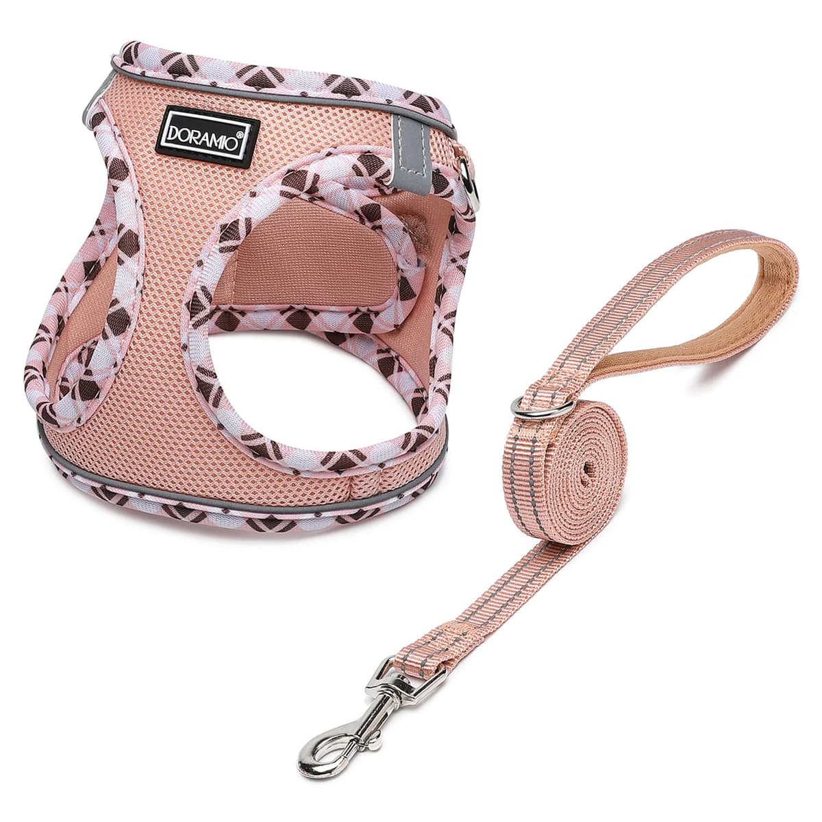 DORAMIO Arnés Perro Pequeños, Arnés Antitirones Reflectante Cómodo Transpirable Arneses Chaleco para Perros Pequeños Gatos, Cachorros (XXS, Beige) — view 11