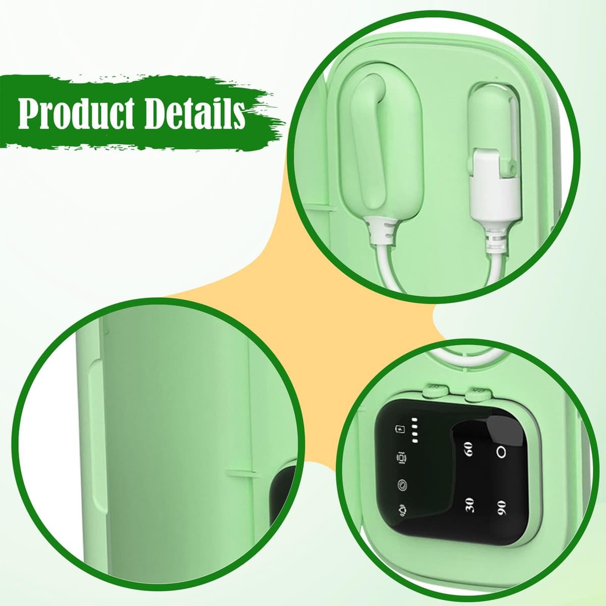 Alarma inalámbrica para enuresis, entrenamiento para ir al baño con receptor, alarma de orina para niños, niñas y ancianos, Verde — view 2