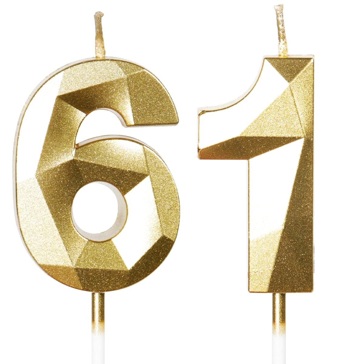 Yiran 50th Birthday Candles, Gold Number 50 Happy Birthday Candles, Cake Topper Decorations for Birthday Party, Wedding Anniversary Celebration Supply — view 167