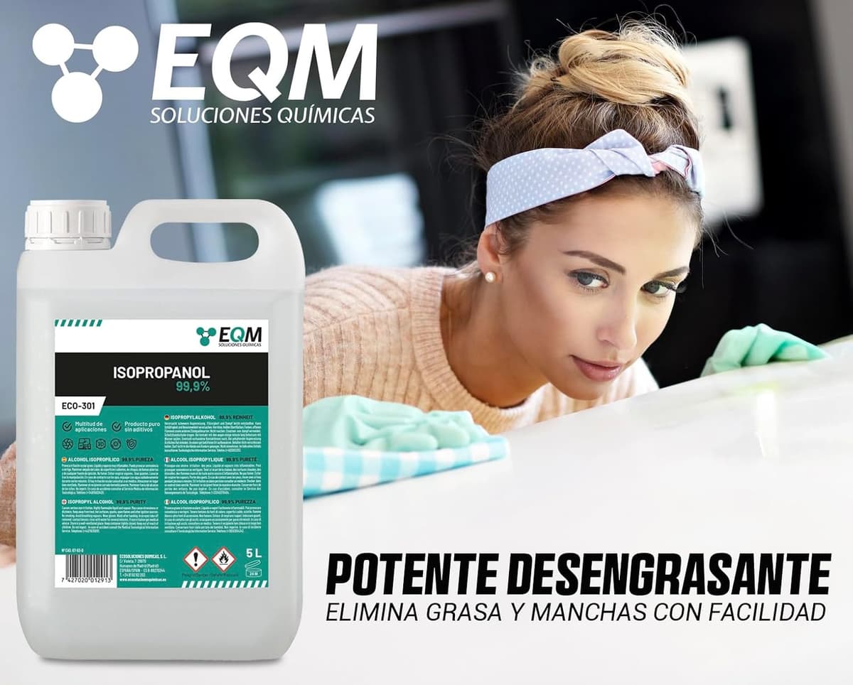 EQM - ECO-301 - Alcohol Isopropílico 99,9% - 10L - Isopropanol - Limpieza componentes electrónicos, objetivos y pantallas - L — view 4
