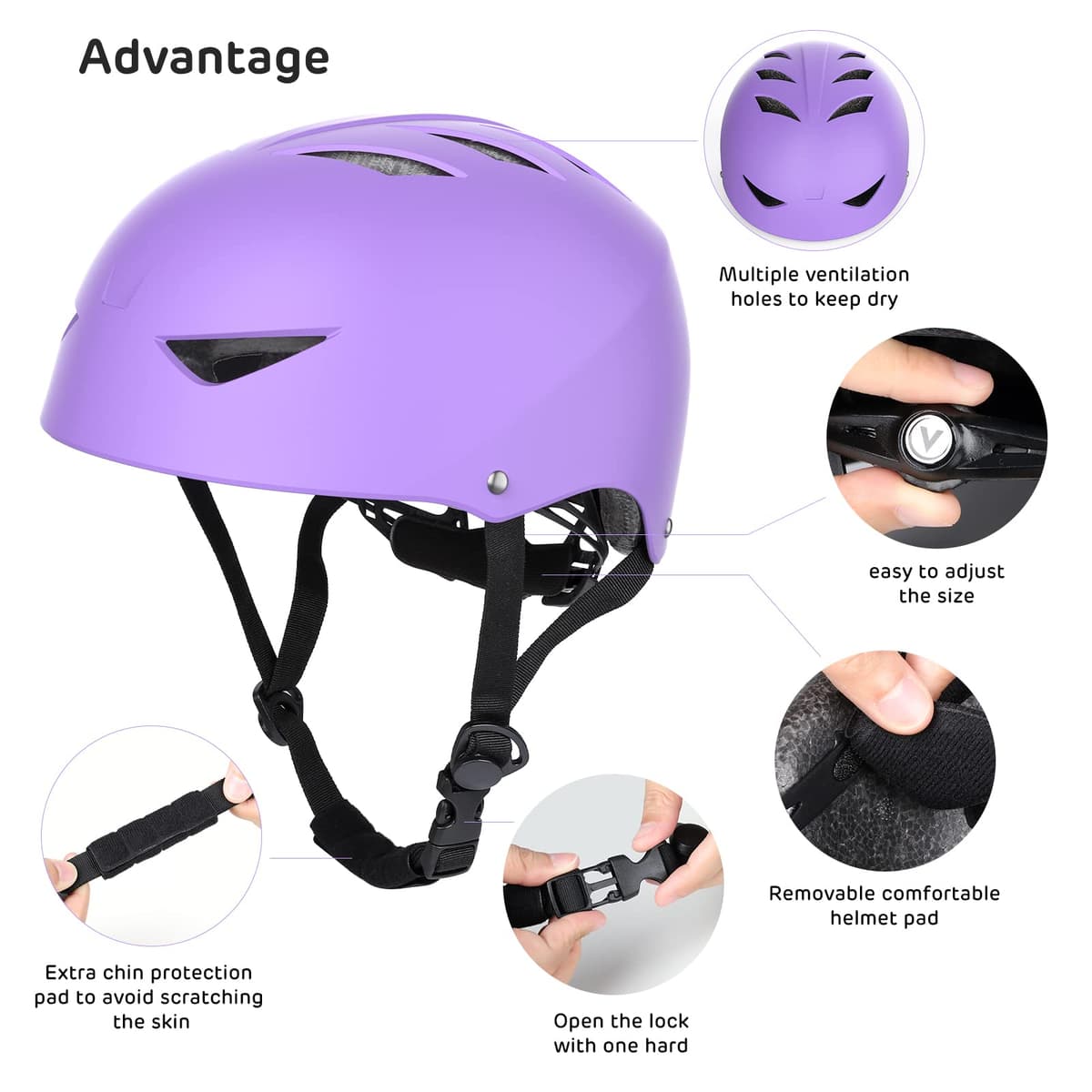 ValueTalks Set de Protección Patinaje, Protección Infantil Consta de Casco Ajustable Rodilleras Coderas para Patinaje Ciclismo Monopatín y Deportes Extremos — view 4
