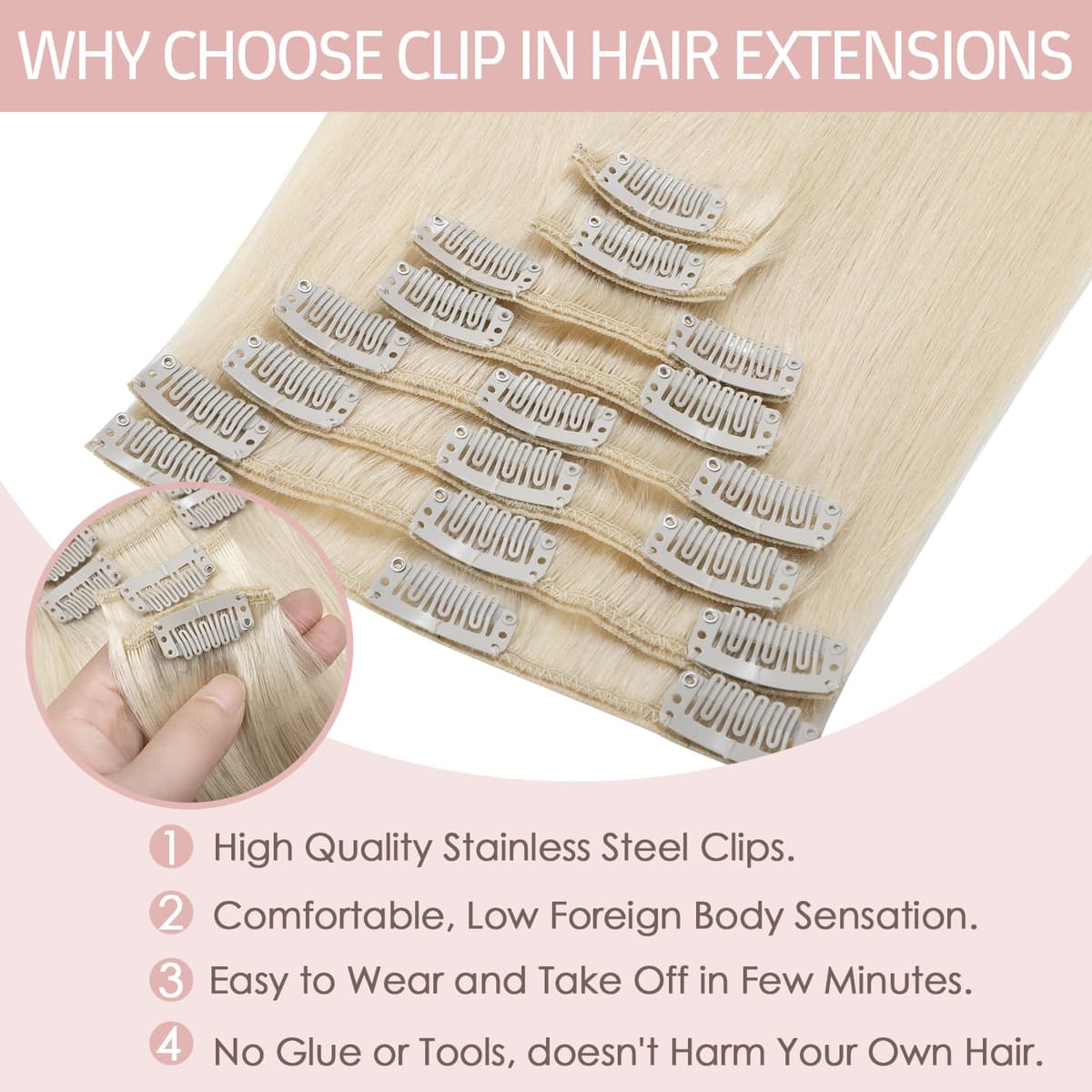 Silk-co 10inch Hair Extensions Clip in Hair Extension Human Hair #04 Medium Brown -Basic Thickness-Thin Weft- 8 Pieces Real Remy Straight Hair Extensions[50g] — view 190