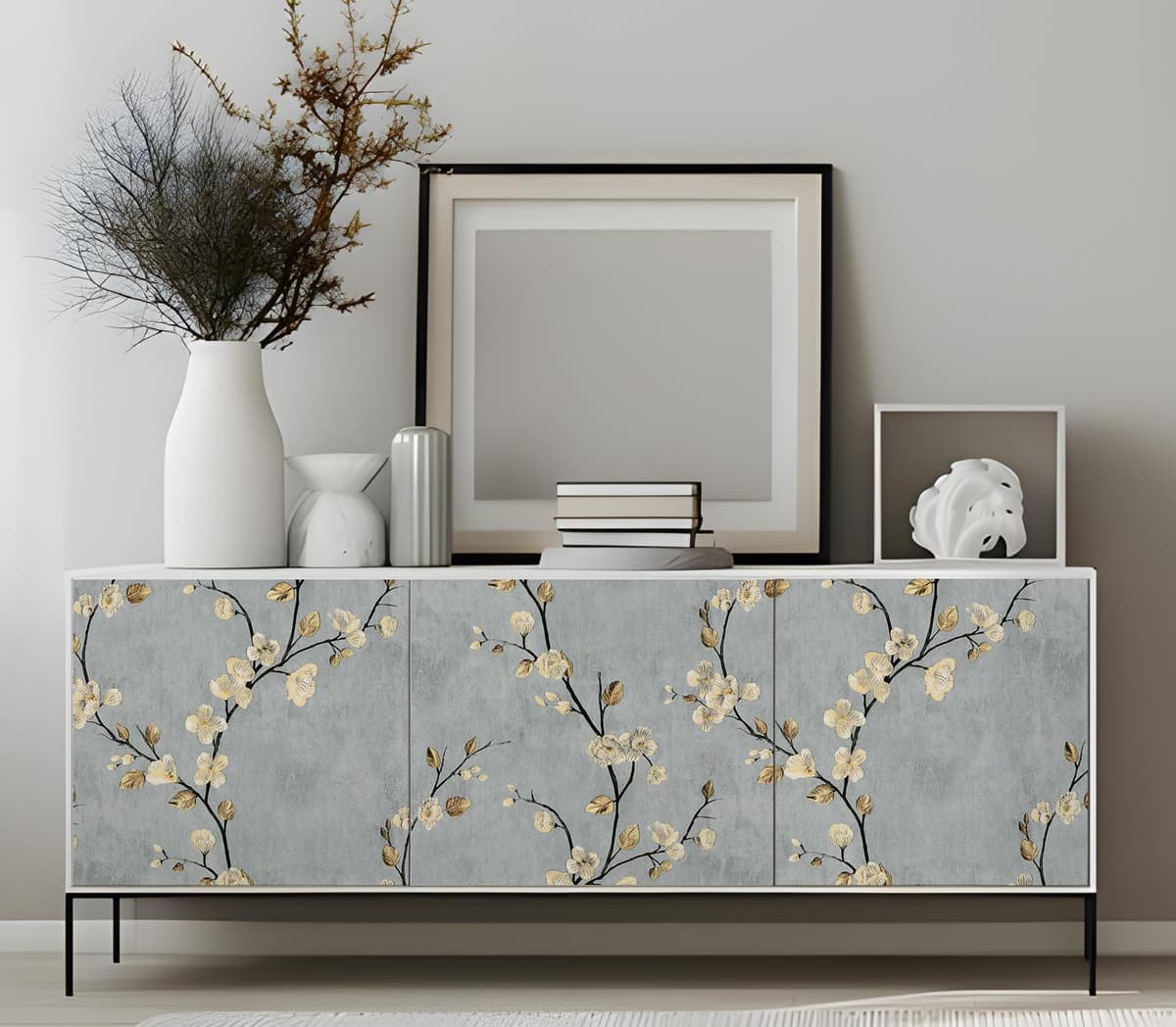 myforHD Papel Pintado Autoadhesivo Flores Papel de Pared Papel Adhesivo para Muebles Removible Impermeable Estilo Retro Vinilo PVC Pegatina Decorativos Pared Salon Papel Pared Dormitorio — view 3
