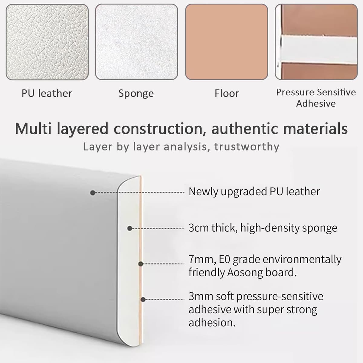Paneles Murales 3D Adhesivos de Poliuretano Impermeables 4 Piece Acolchado 3D Autoadhesivo para Habitación Infantil, Acolchados, Cojín para Colgar en la Cabecera, Cama – 40 x 20 cm — view 4
