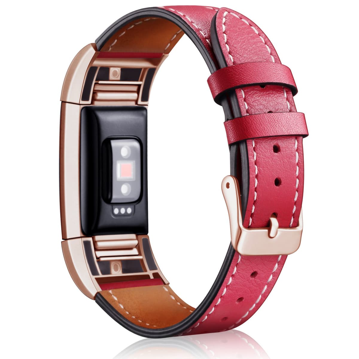Mornex Correa de Cuero Genuino Compatible Charge 2, Correa Ajustable Correas de Recambio Pulseras Pulsera Banda de Actividad Física con Conectores de Metal — view 11
