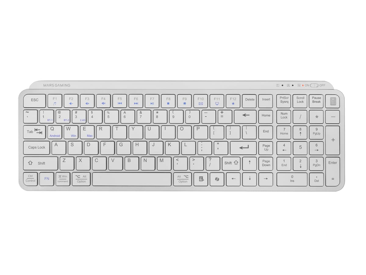 Mars Gaming MKPRO, US, Teclado Mecánico Gaming Completo, RGB Chroma, Switches Hot-Swap Mecánicos, Antighosting, Rueda de Control, Software, Multiplataforma, Switch Silent, Blanco — view 24