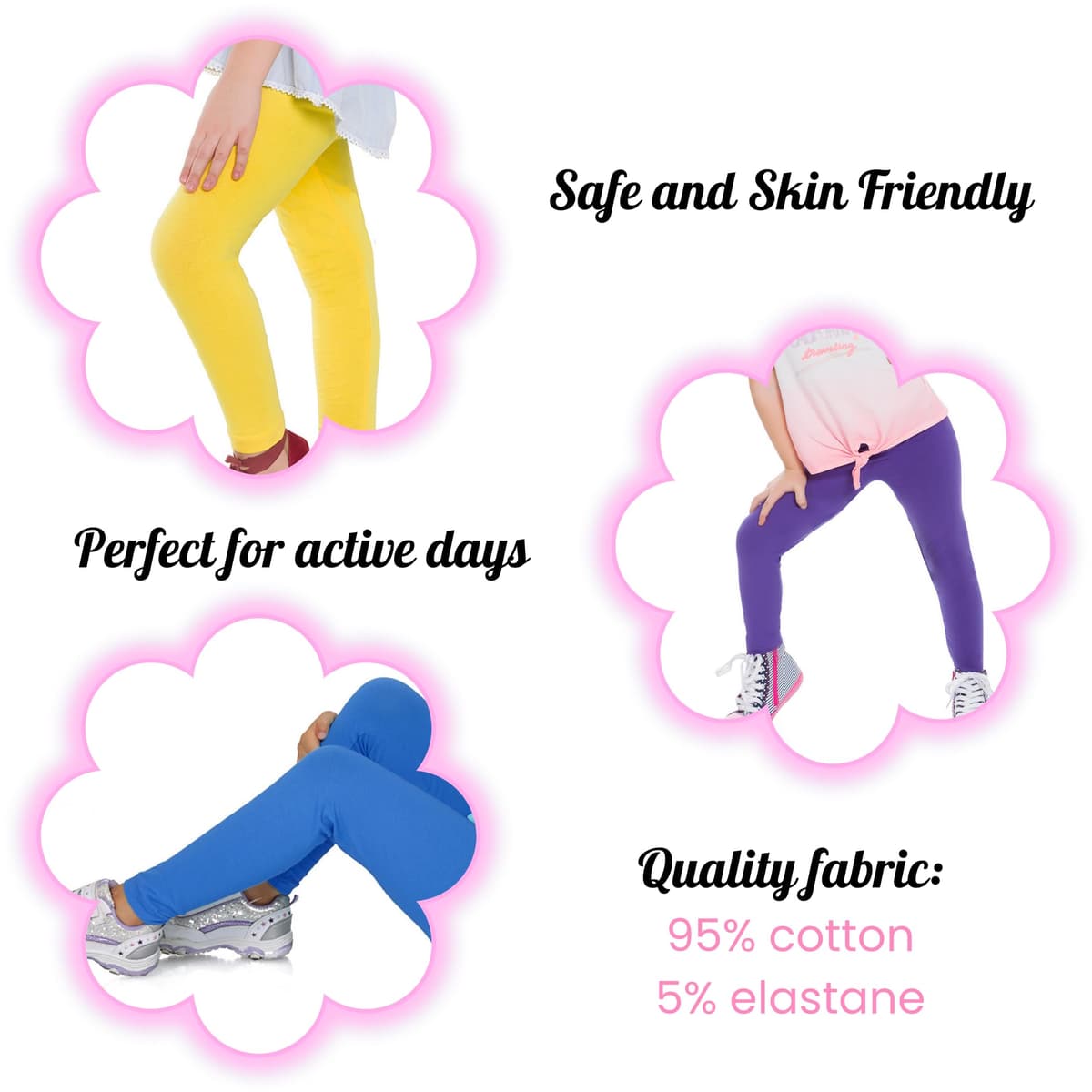 FUTURO FASHION Girls Children Full Length Plain Cotton Leggings Cycling Casual Wear Infant Trousers Leggings Solid Tights Pants for Kids — view 4