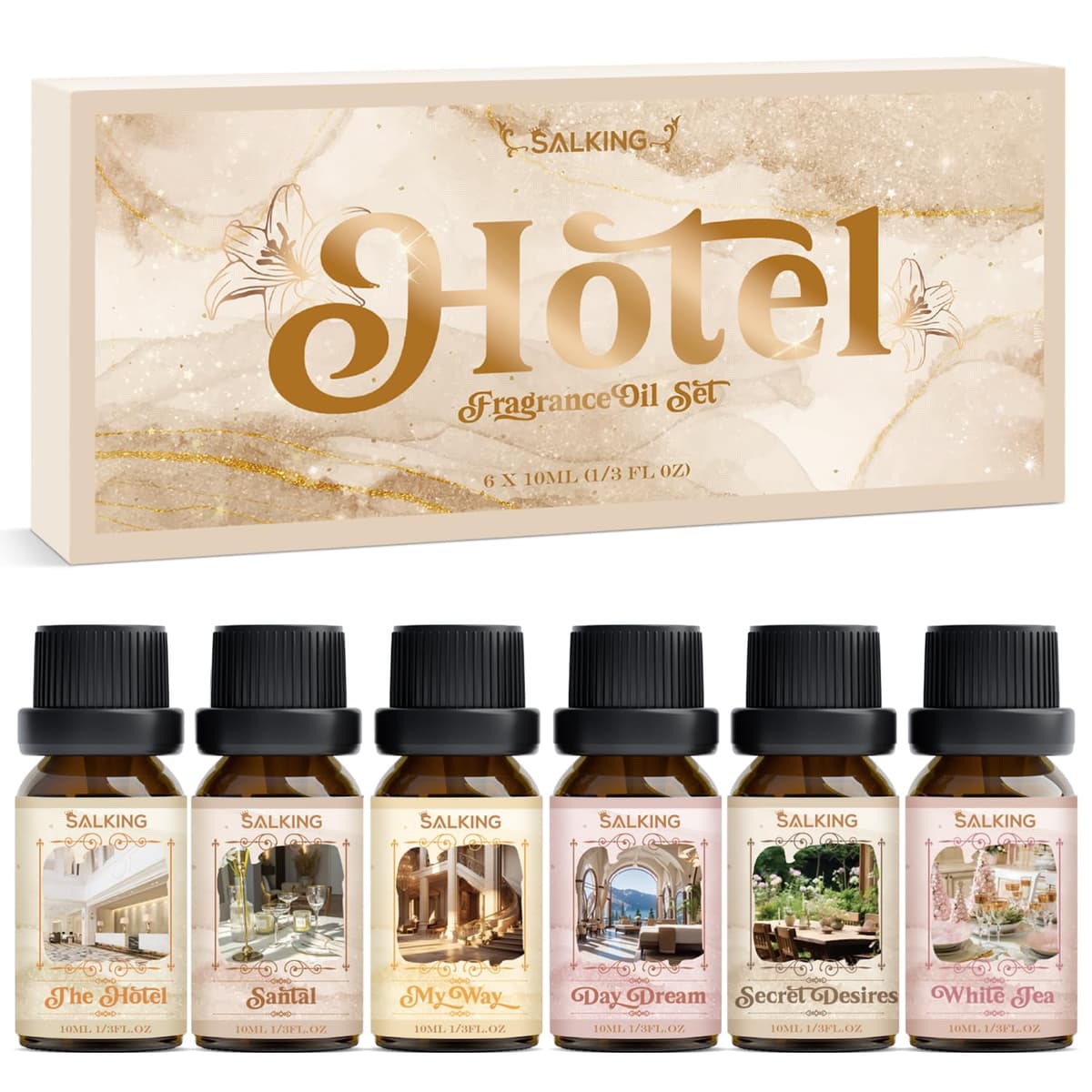 SALKING Flores Aceites Esenciales para Humidificador Difusor 6 x 10 ml,100% Puro Aceites Esenciales Naturales Aceite Perfumado - Lavanda,Rosa, Jazmín, Gardenia, Manzanilla, Flor de cerezo — view 20