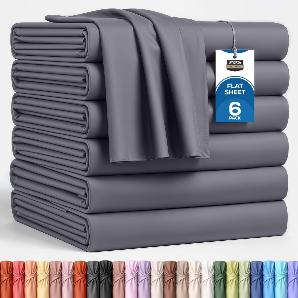 Utopia Bedding - Flat Sheet Double - Easy Care Soft Brushed Polyester - Microfiber Fabric - Wrinkle, Shrinkage, and Fade Resistant - White — view 24