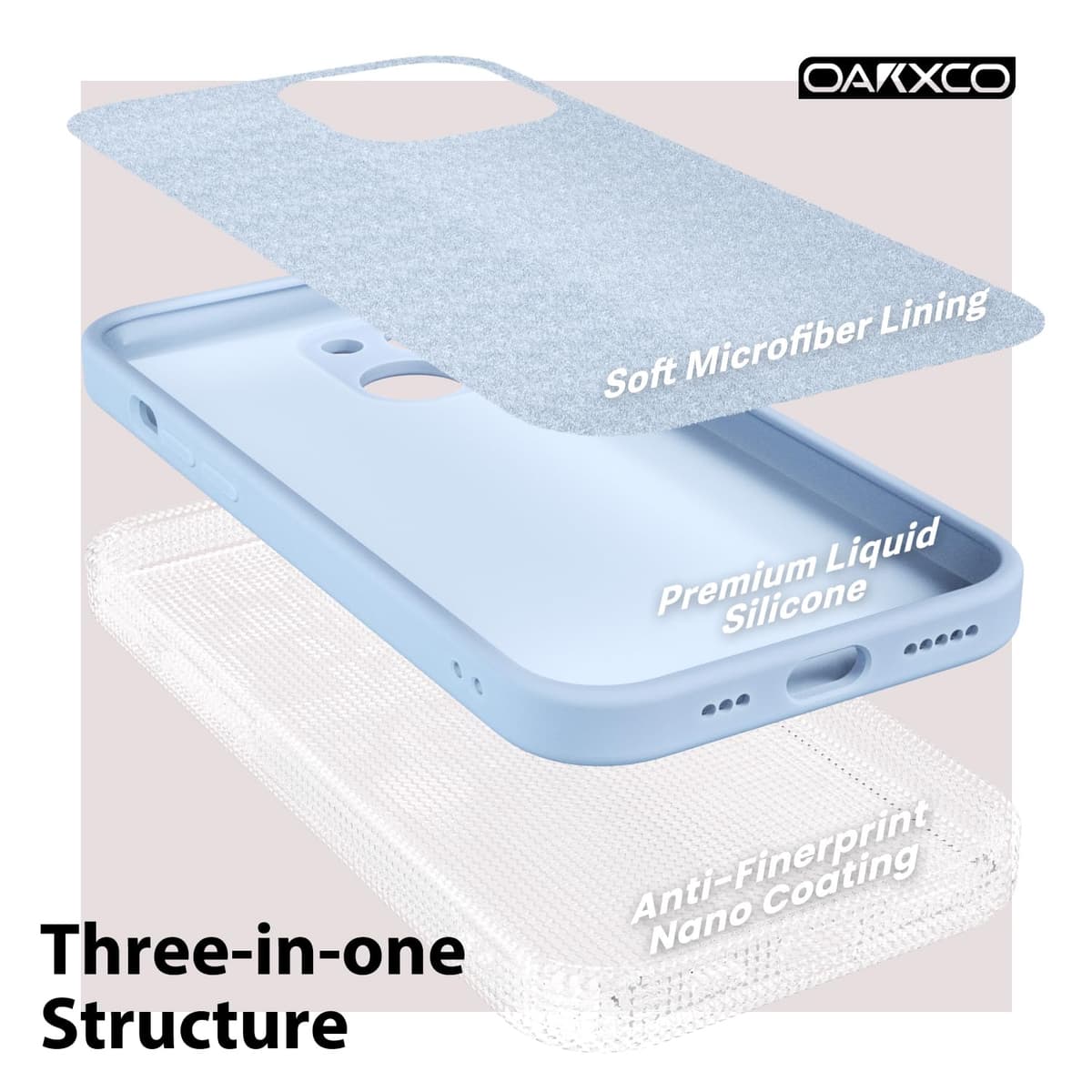 oakxco for iPhone 17 Pro Max Phone Case Liquid Silicone, Cute Thin Slim Grip Soft Rubber Gel for Women Men, Smooth Matte TPU Plain Solid Color Girly Simple Case with Camera Cover, Light Pink — view 198