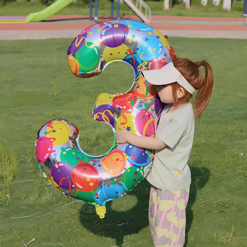 Foil Globo Número 5 Azul 40" (101cm), Inflable Helio o aire, Gigante Numeros 0-9, 10-19, 20-29, 30-100, Grande Globos Decoración para La Boda Aniversario y Cumpleaños Fiestas — view 400