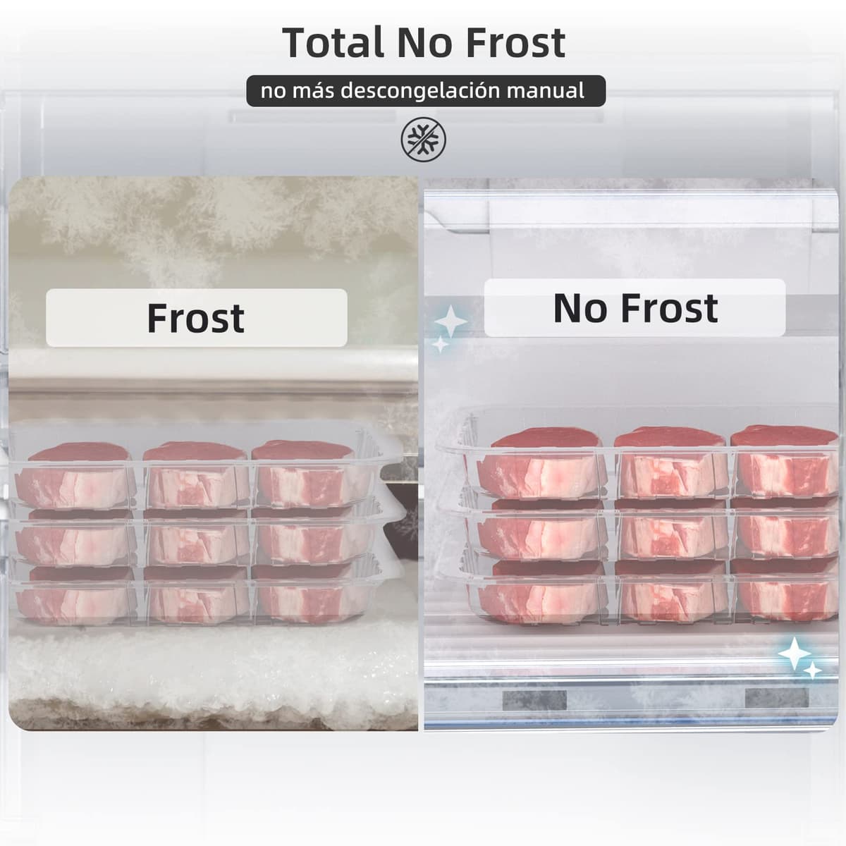 CHiQ FBM228NE4DE No Frost Combi Refrigerator,frigorífico independiente con congelador, combinación de frigorífico y congelador 231 L, sin escarcha, flujo de aire múltiple, dispensador de agua, 170 cm — view 5